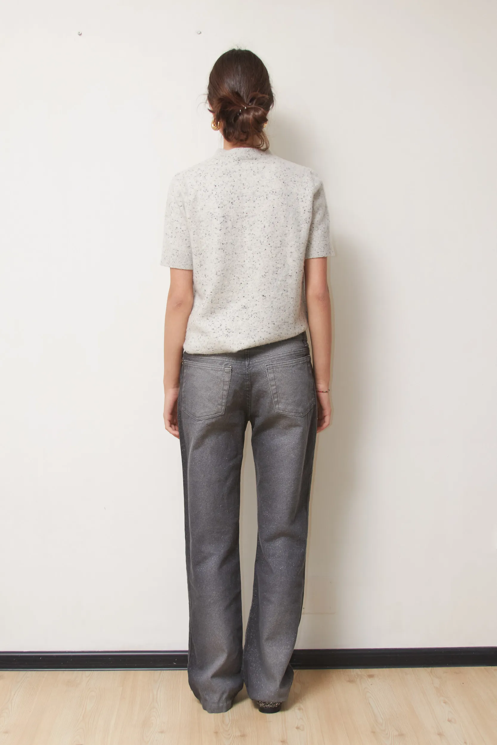 Blugi Roberto Cavalli (Black Glitter) XS - imagine 3