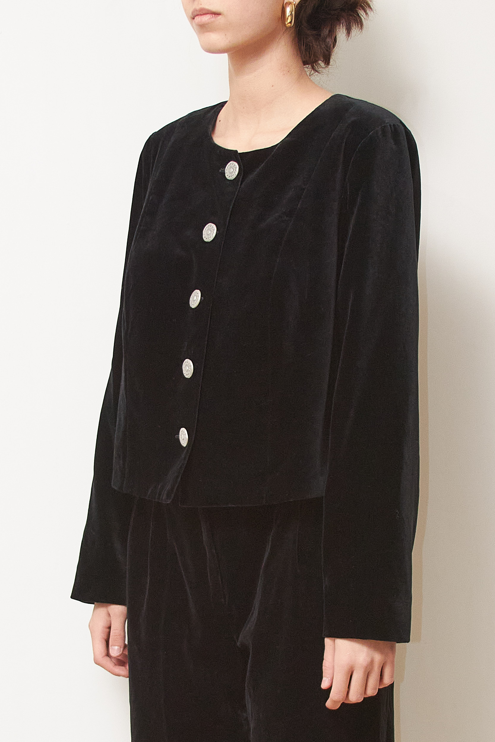 Sacou Vintage Chiemseer Dirndl & Tracht – Catifea de Bumbac și Modal M/L - imagine 5