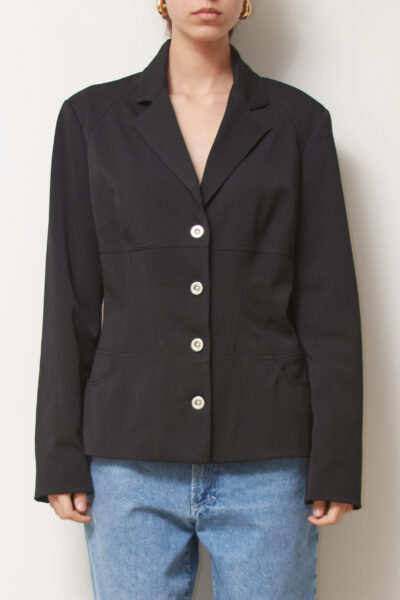 Sacou Laura Biagiotti – Design Arhitectural cu Detalii Tip Corset (Made in Italy) L