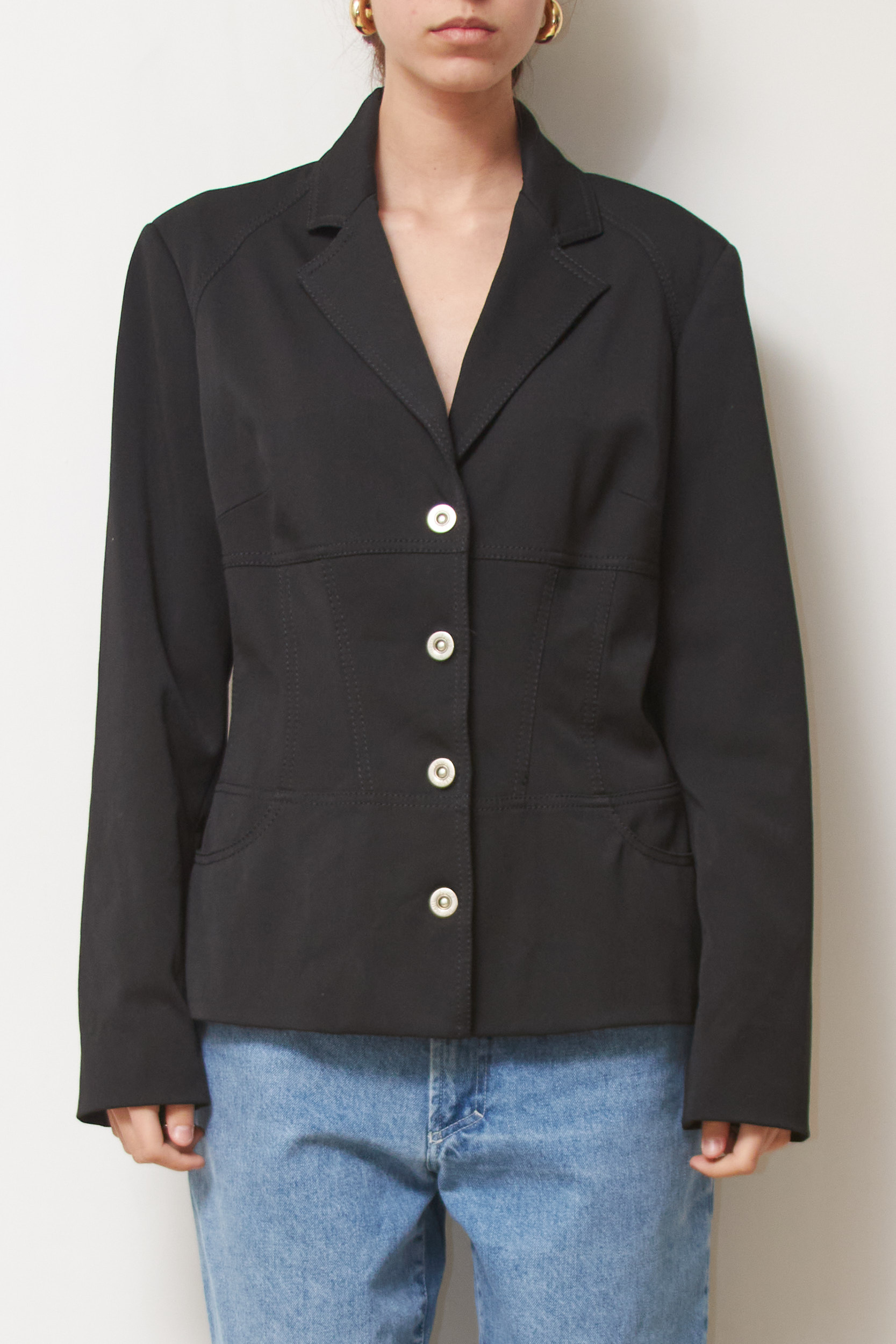 Sacou Laura Biagiotti – Design Arhitectural cu Detalii Tip Corset (Made in Italy) L