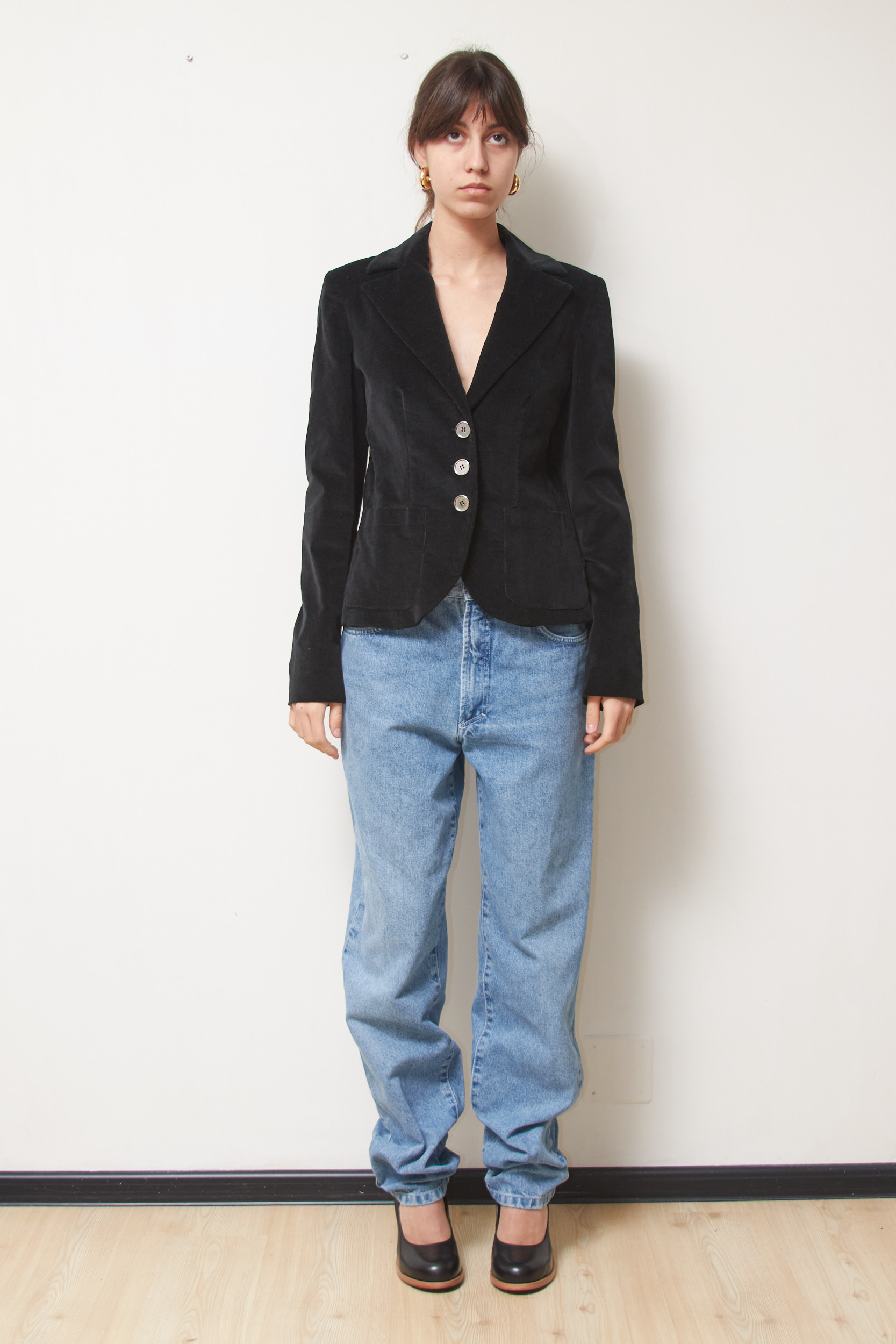 Sacou Black Velvet din bumbac– Croială Cambrată made in Italy