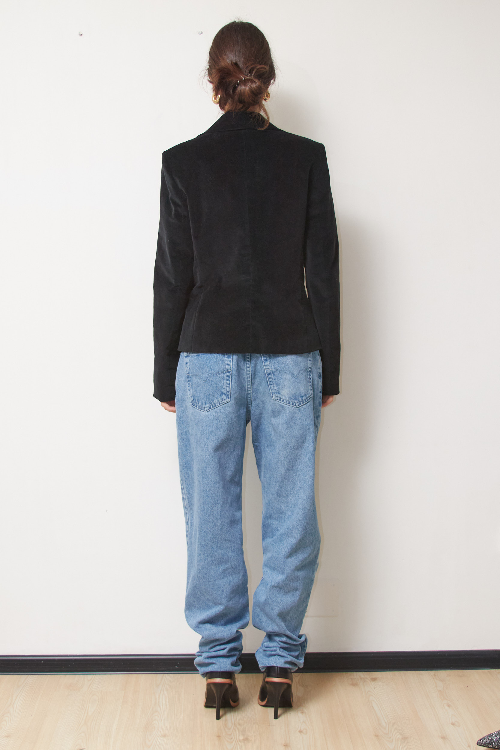 Sacou Black Velvet din bumbac– Croială Cambrată made in Italy - imagine 4