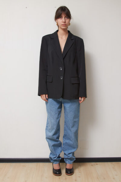 Sacou Negru Luisa Spagnoli – Croială Clasică și Textură Satinată XL