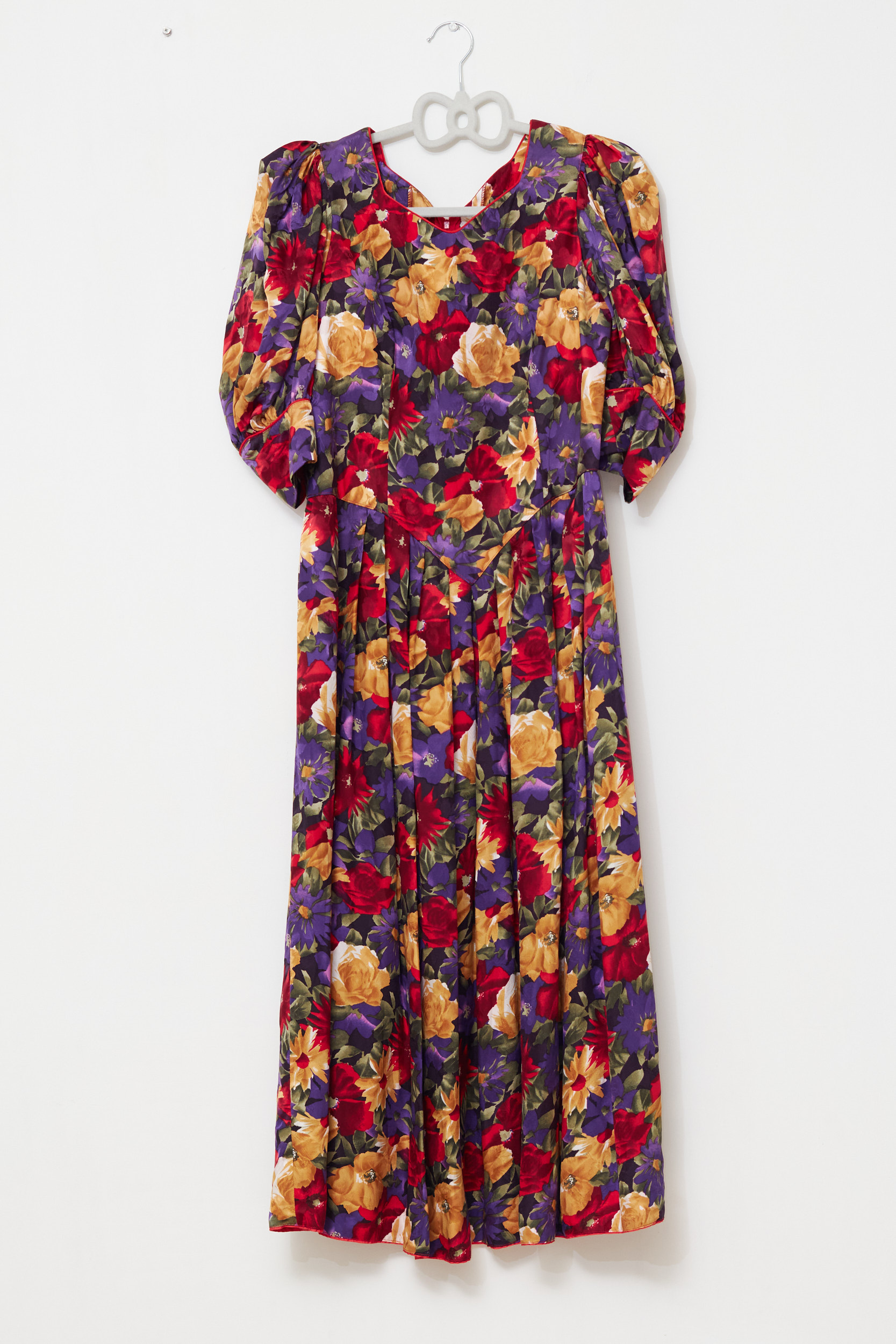 Rochie Maxi Vintage Hofer – Mătase Naturală și Imprimeu Floral Vibrant M/L