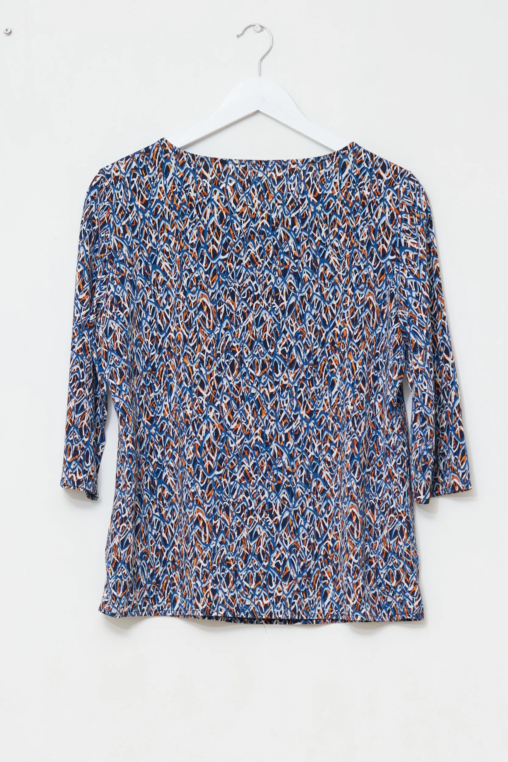 Bluză BOSS Hugo Boss – Imprimeu Abstract Albastru & Ocru M - imagine 3