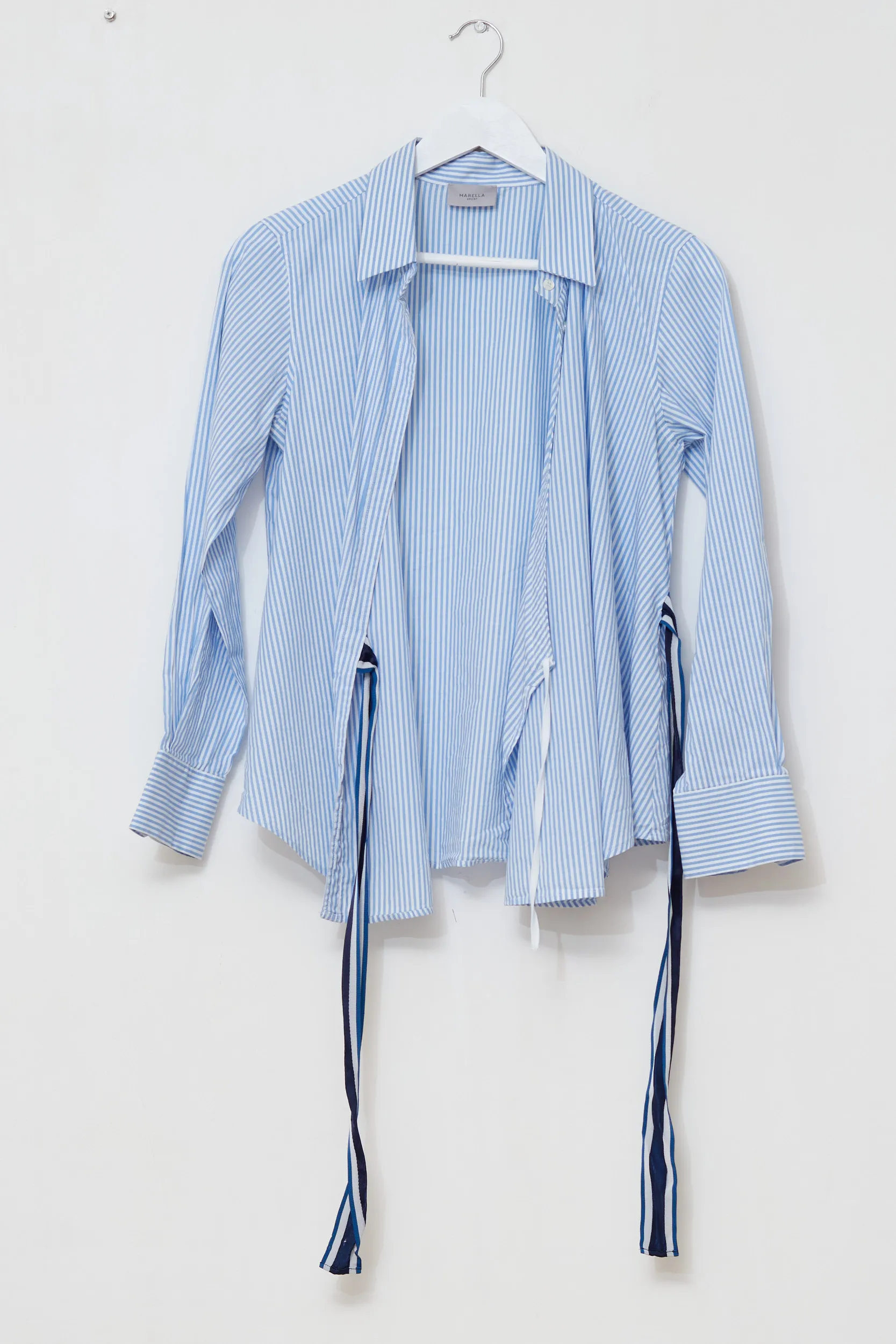 Cămașă Marella Sport – Stil Riviera Modern (Dungi Bleu-Alb) S - imagine 3