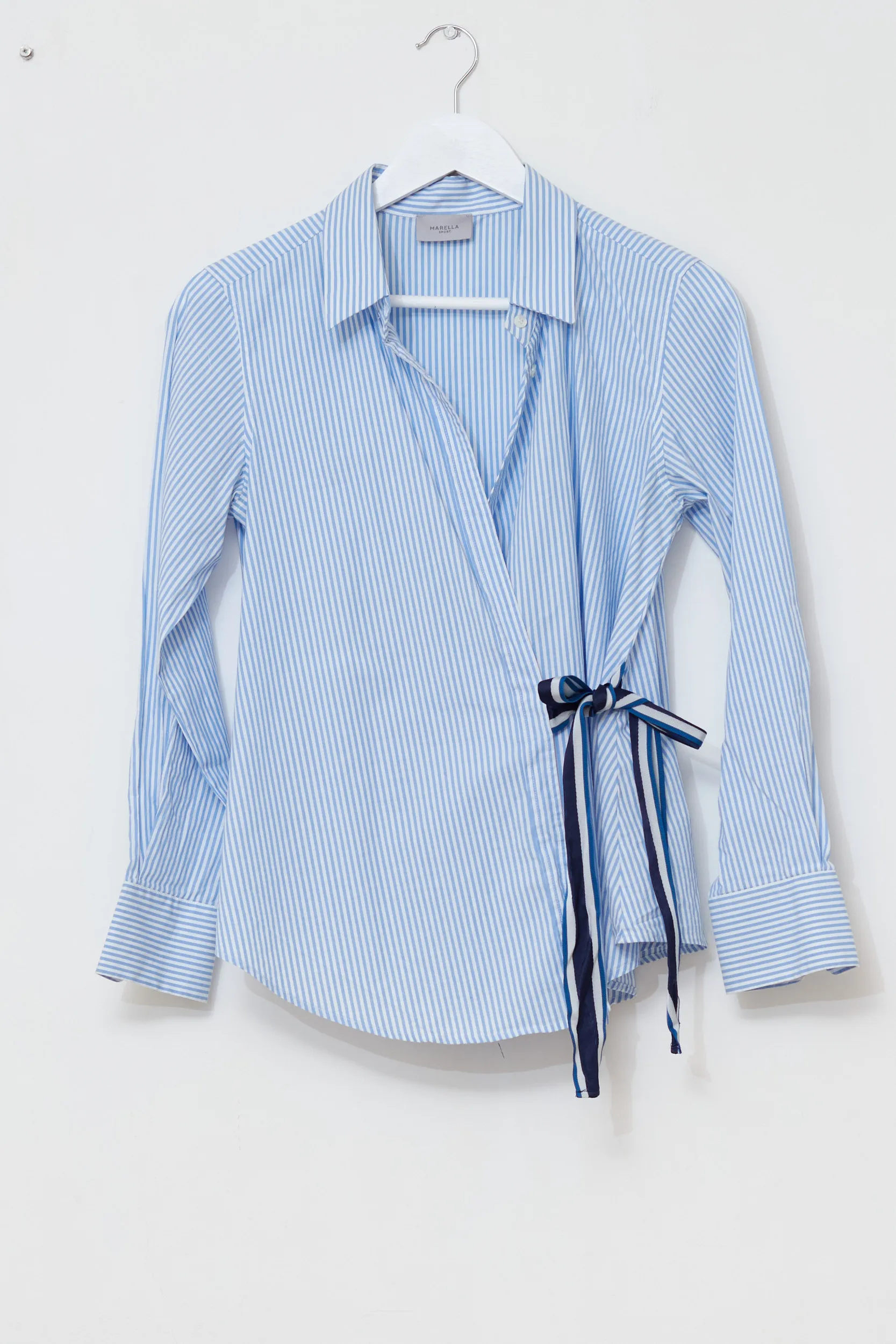 Cămașă Marella Sport – Stil Riviera Modern (Dungi Bleu-Alb) S