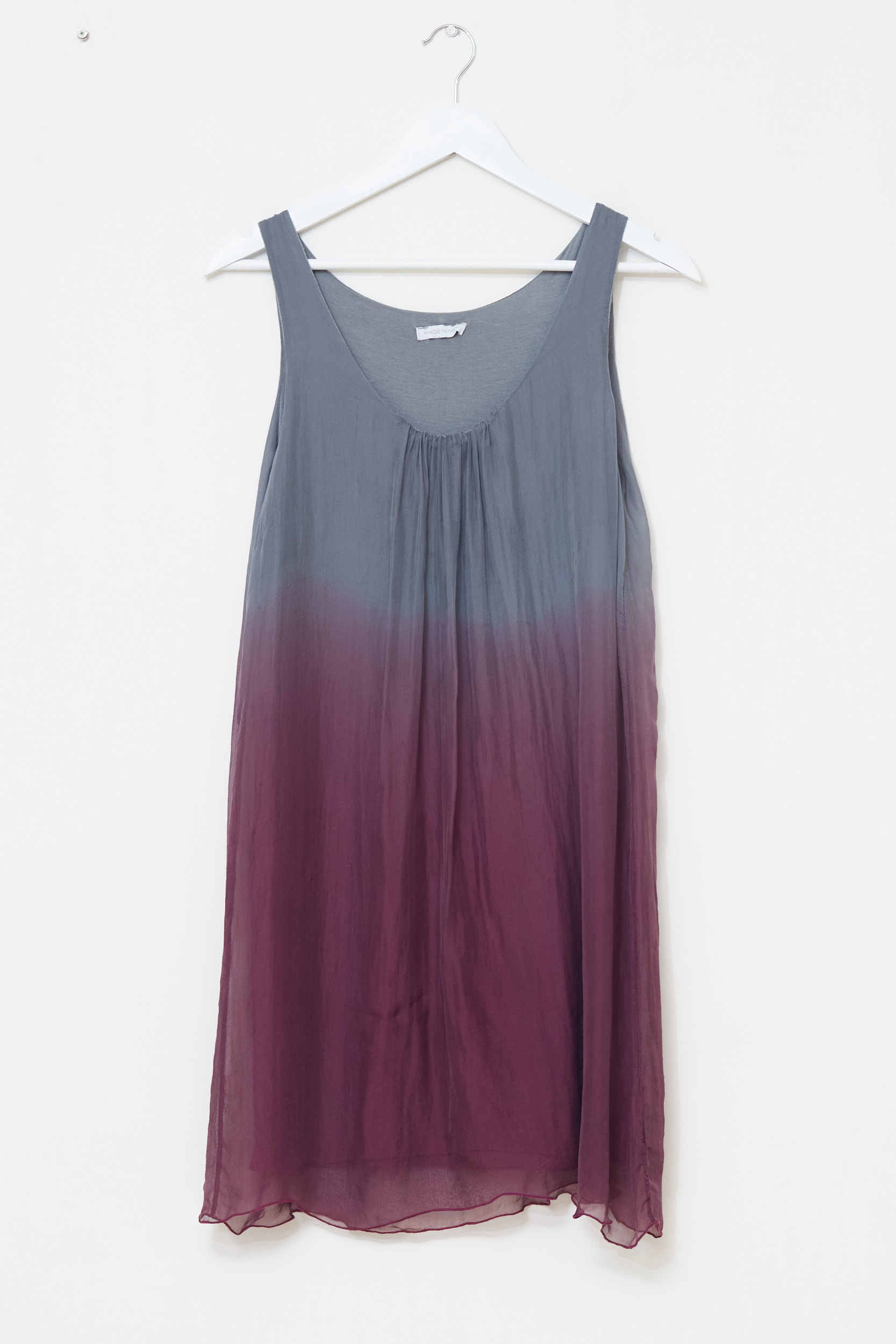 Rochie Midi în Degradé – Mătase Naturală, Made in Italy S