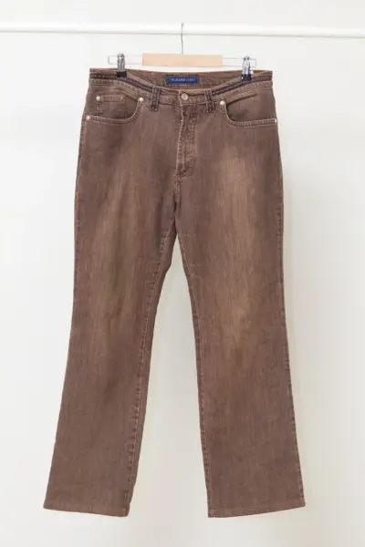 Jeans Vintage Trussardi – Denim Maro "Earth Tone" cu Detalii Hardware - L