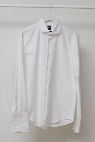 Cămașă Albă BOSS Business "Easy Iron" – Bumbac Twill & Croială Regular- 42 / L