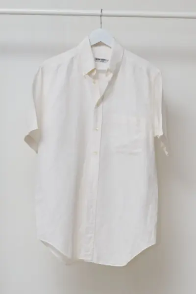 Cămașă Giorgio Armani "Le Collezioni" – In Alb & Mânecă Scurtă 39 / M