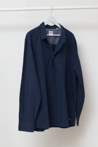 Cămașă Mustang True Denim "Indigo Stripe" – 100% Bumbac & Croială Slim Fit -XL