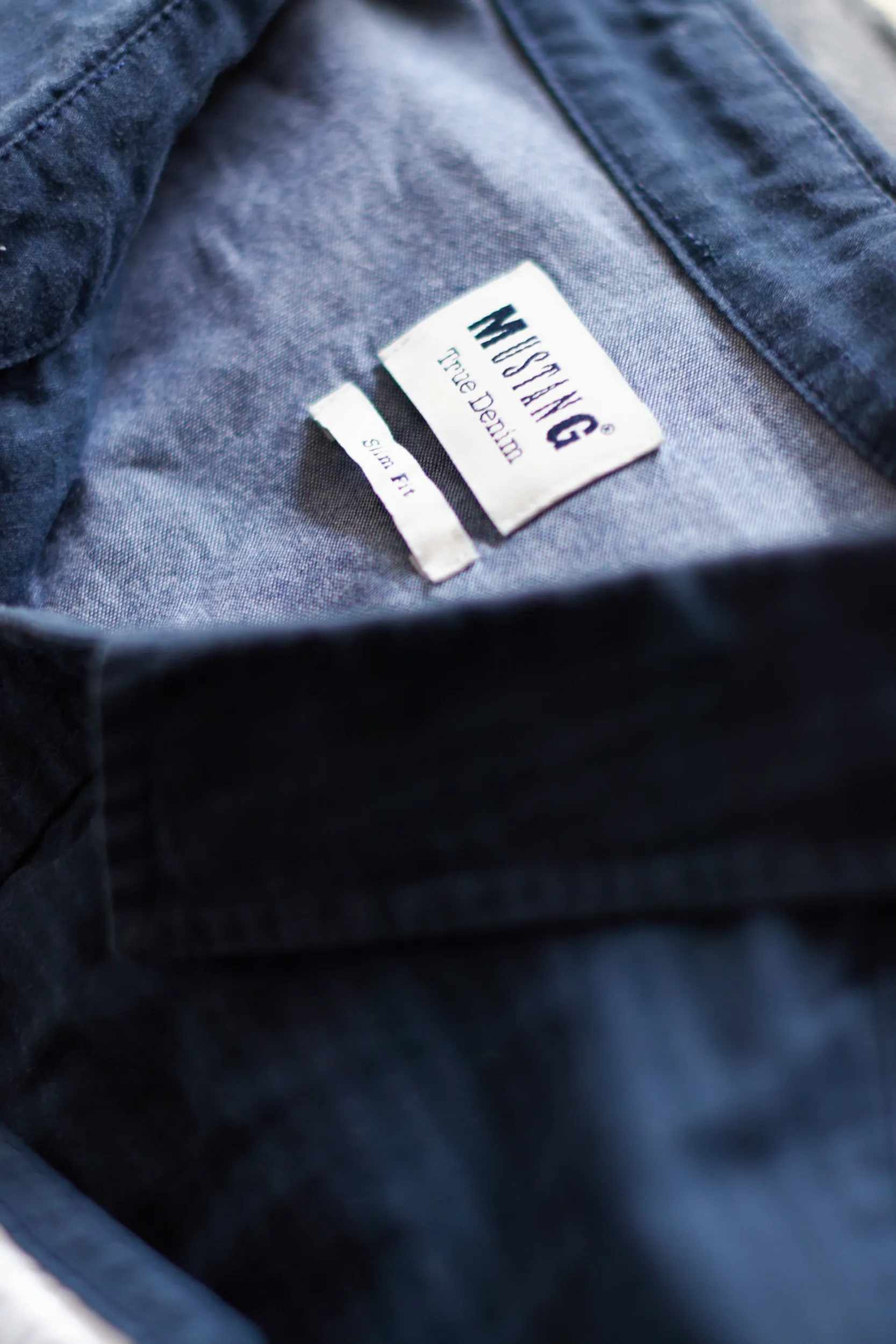 Cămașă Mustang True Denim "Indigo Stripe" – 100% Bumbac & Croială Slim Fit -XL - imagine 4