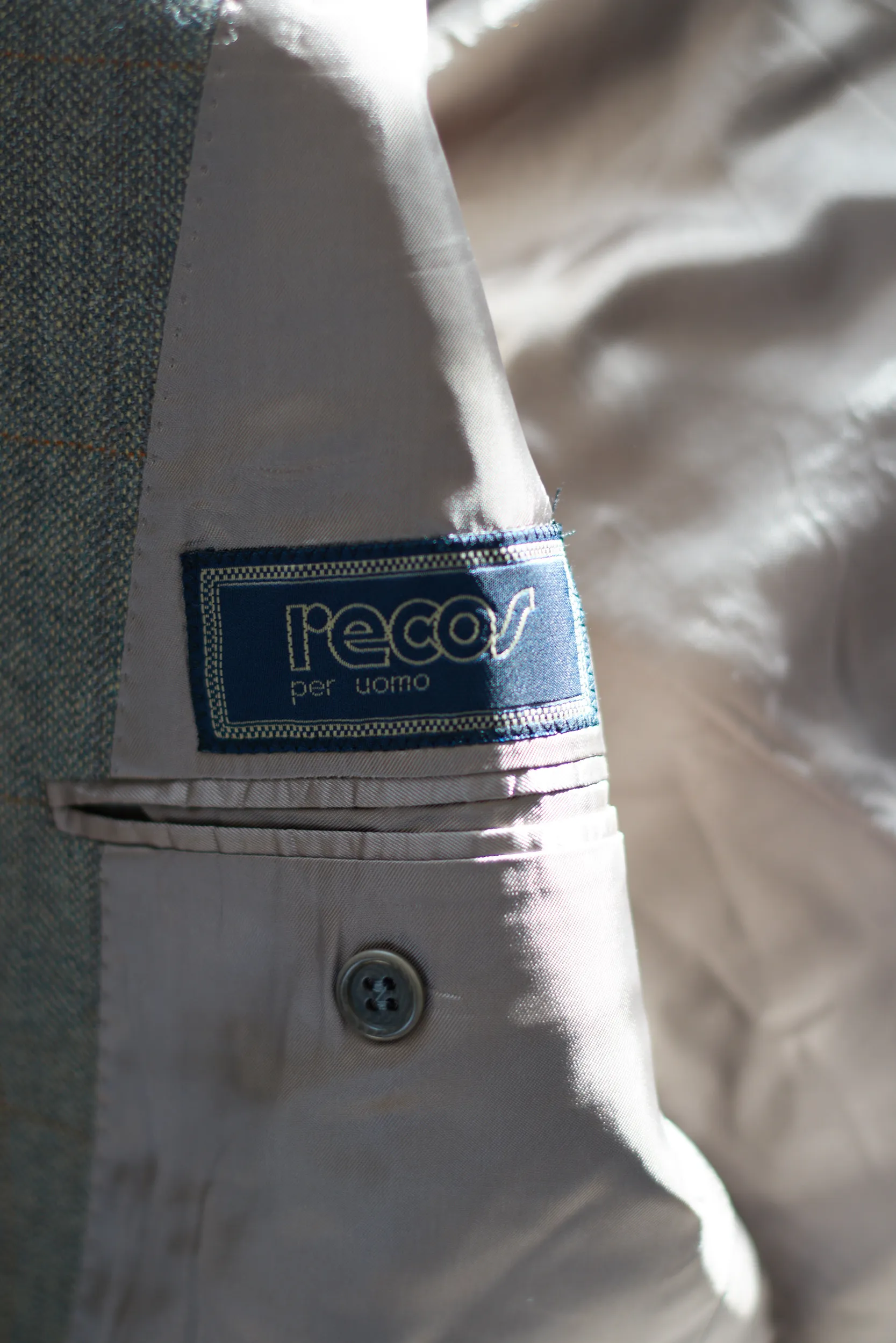 Sacou Vintage Recos per Uomo – Gri Clasic & Textură Diagonală - L - imagine 6