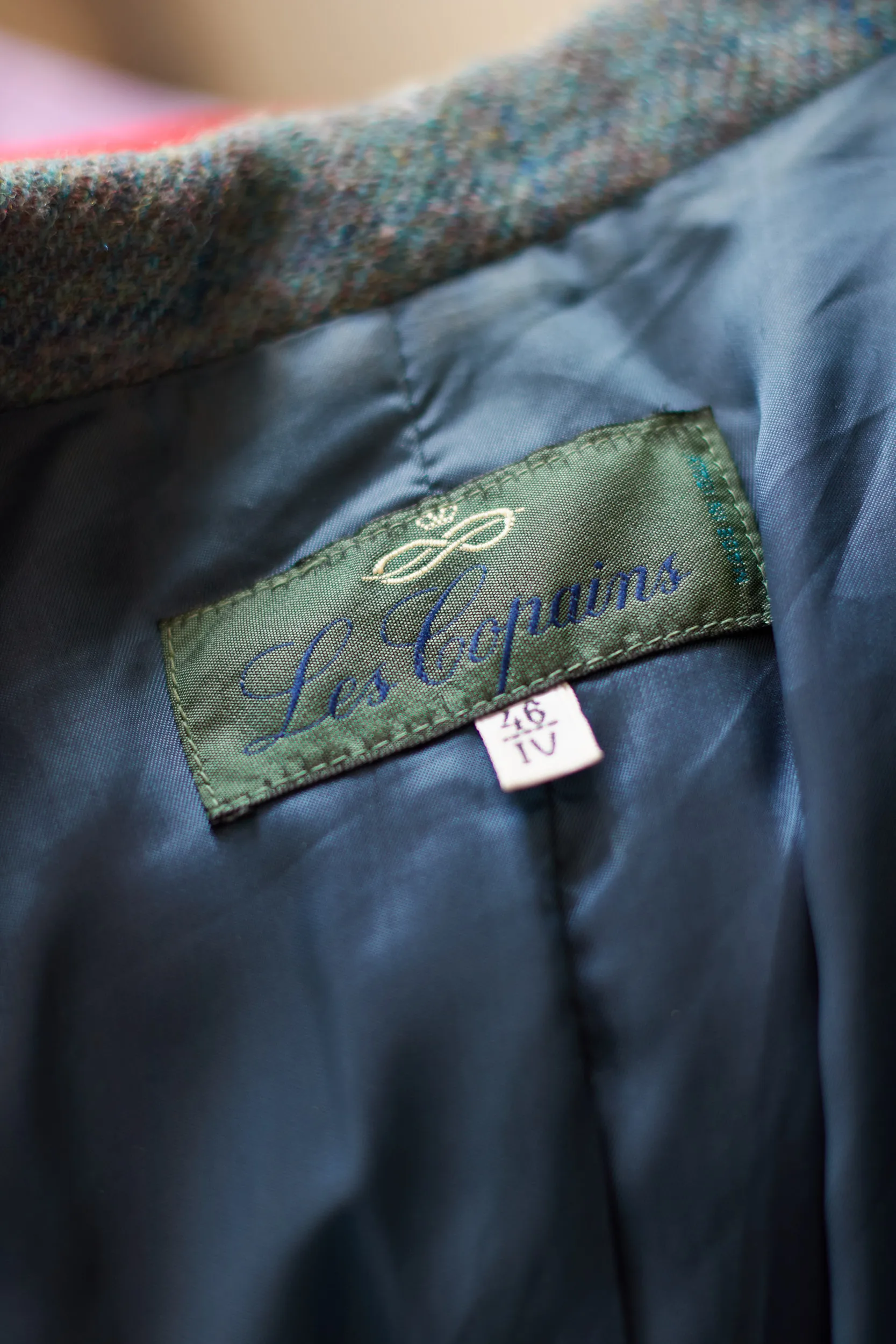 Sacou Vintage Les Copains (Made in Italy) – 75% Lână Tweed & Carouri Windowpane - IT 46 / M - imagine 2