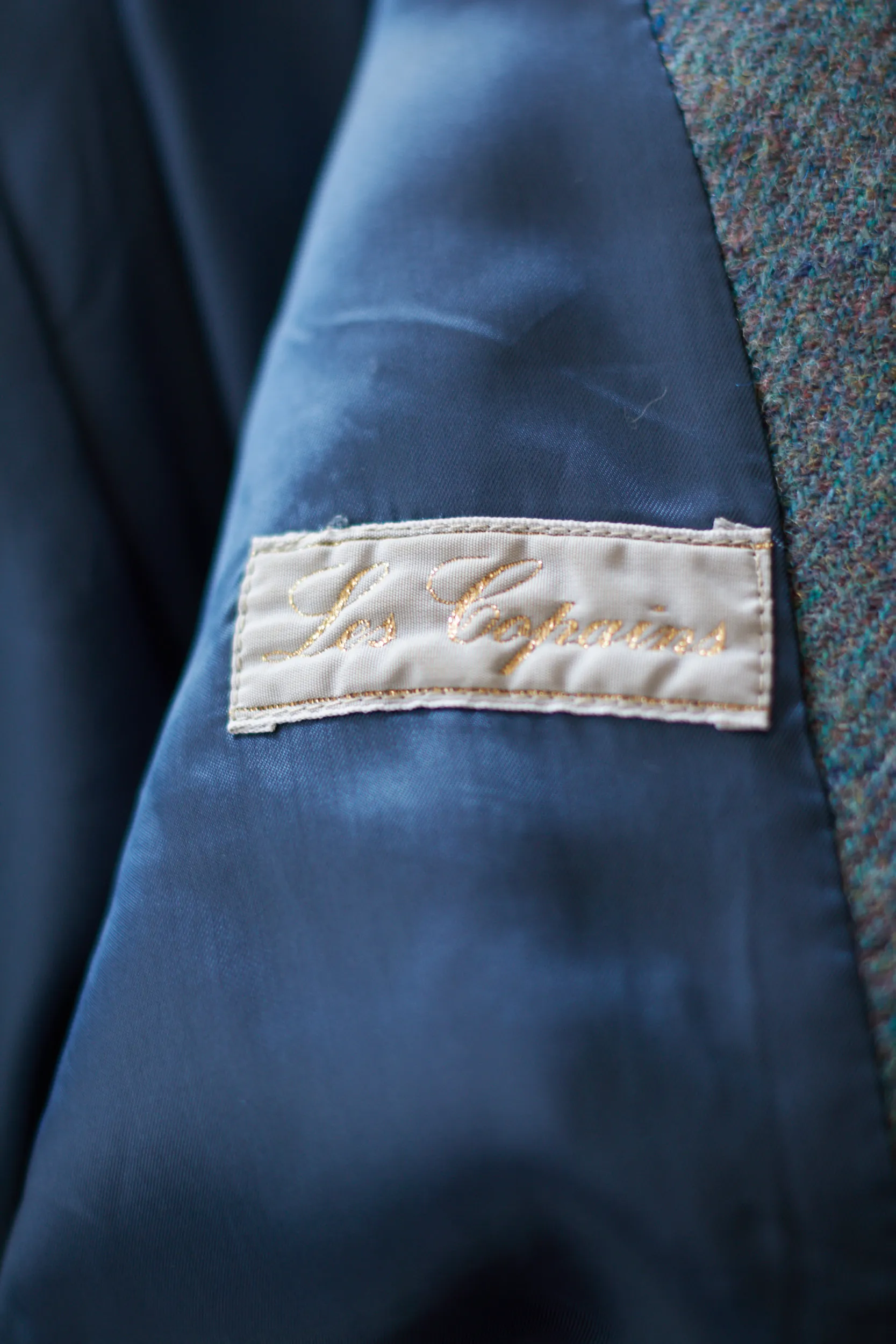 Sacou Vintage Les Copains (Made in Italy) – 75% Lână Tweed & Carouri Windowpane - IT 46 / M - imagine 3