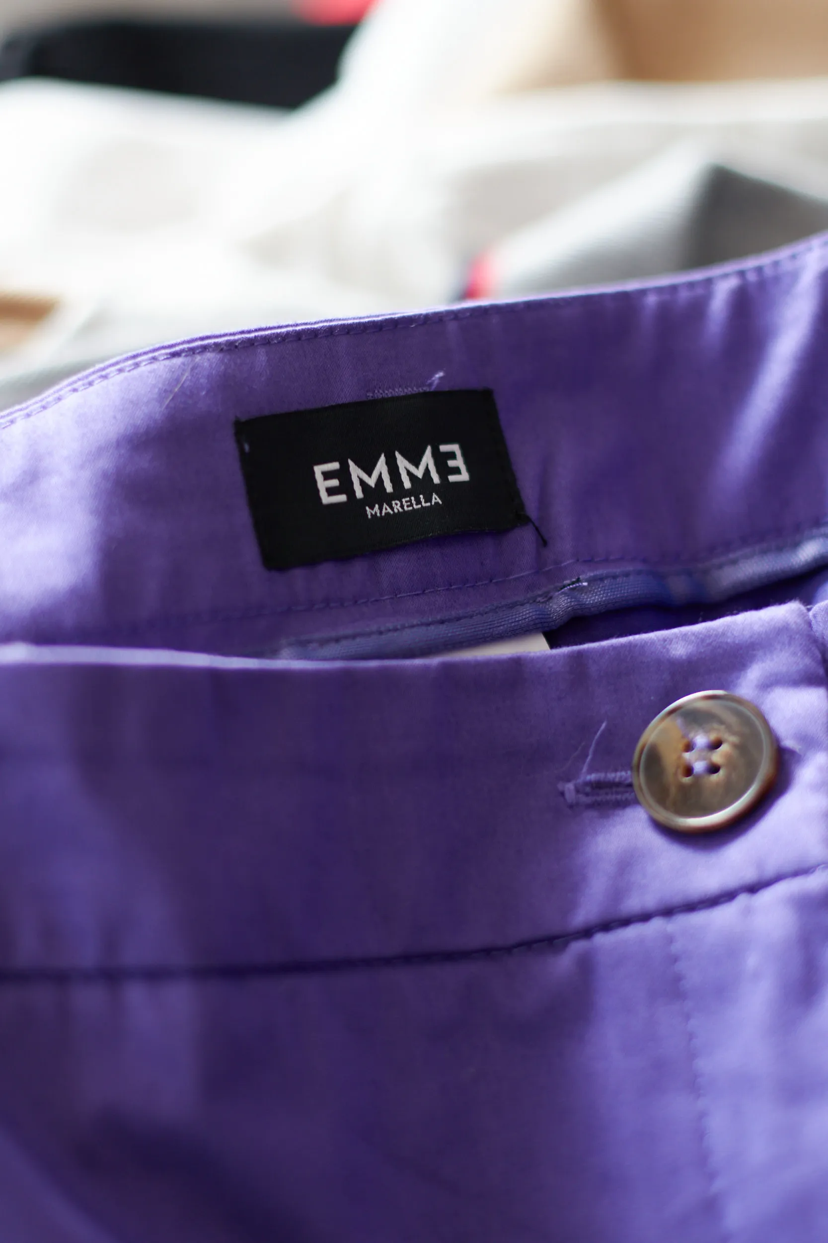 Pantaloni EMME Marella (Max Mara Group) – Mov Electric & Croială Țigaretă M - imagine 4