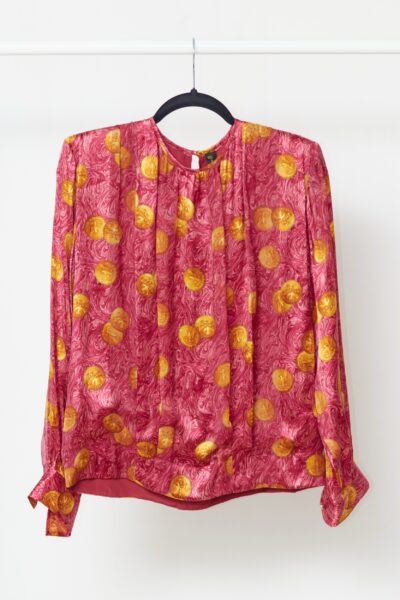 Cămașă Mario Luccinecconi – 100% Mătase Naturală Satinată cu Imprimeu "Gold Coins" - M