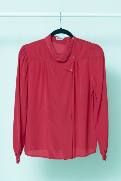 Cămașă Zmeură Edy Benzoni Milano – 100% Mătase Naturală, Design Avangardist - S