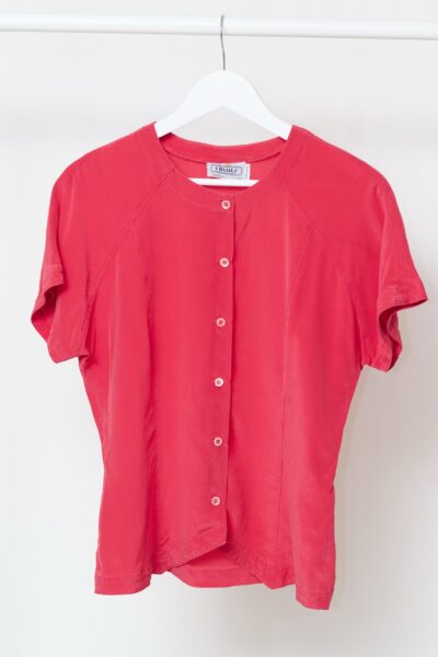 Cămașă I Blues – 100% Mătase Naturală, Roșu Coral -L