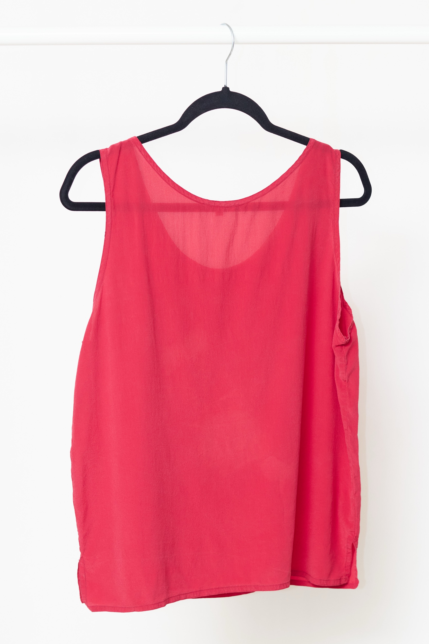 Top Esențial din Mătase Naturală – Roșu Zmeură - L - imagine 3