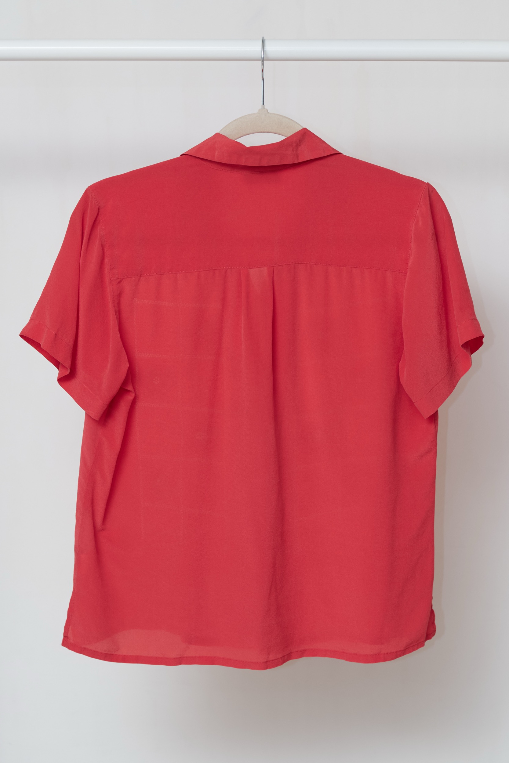 Cămașă Vintage Firenze – 100% Mătase Naturală, Broderie Florală & Ajur - M - imagine 3