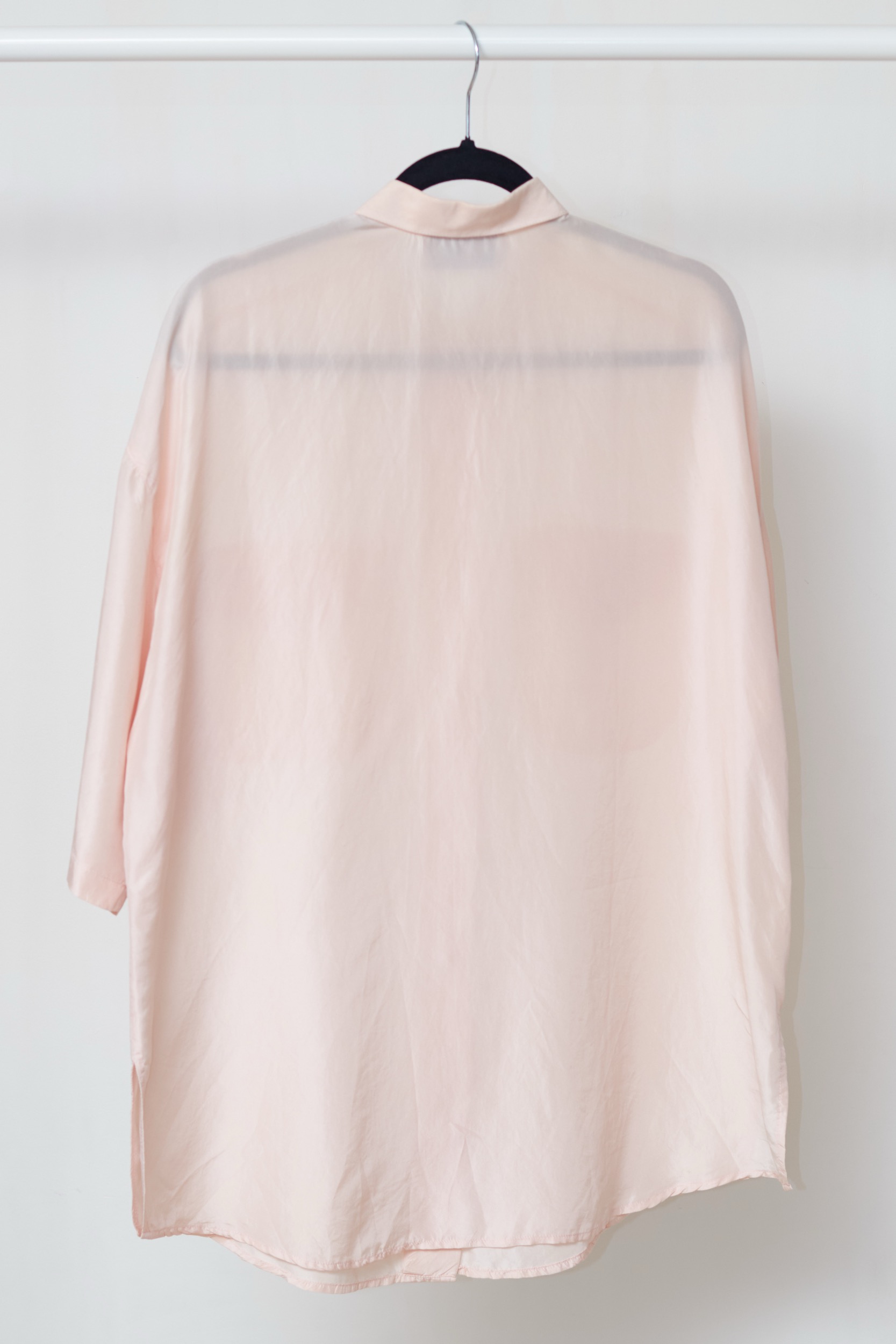 Cămașă Vintage Gabrielle – 100% Mătase Naturală, Roz Pal, L/XL - imagine 3