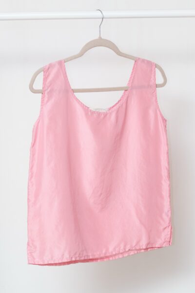 Top Esențial din 100% Mătase Satinată – Roz Bomboană -S/M