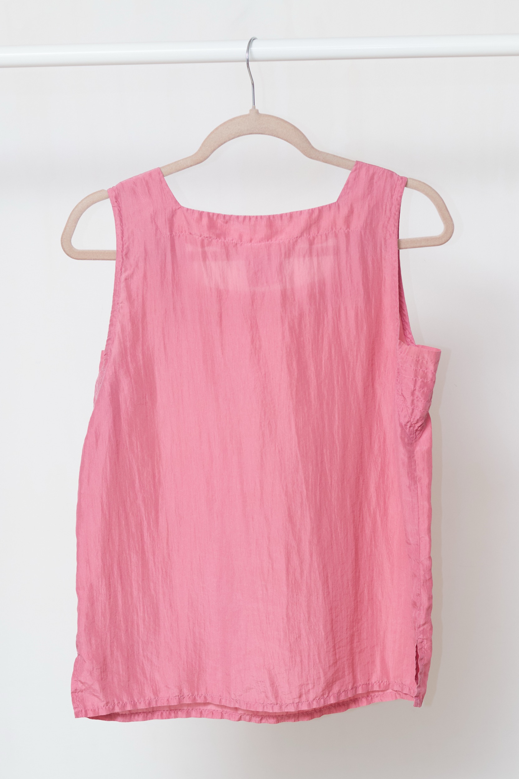 Top Minimalist "Non Stop" – 100% Mătase Naturală cu Efect Creponat, Roz Prăfuit - S - imagine 3