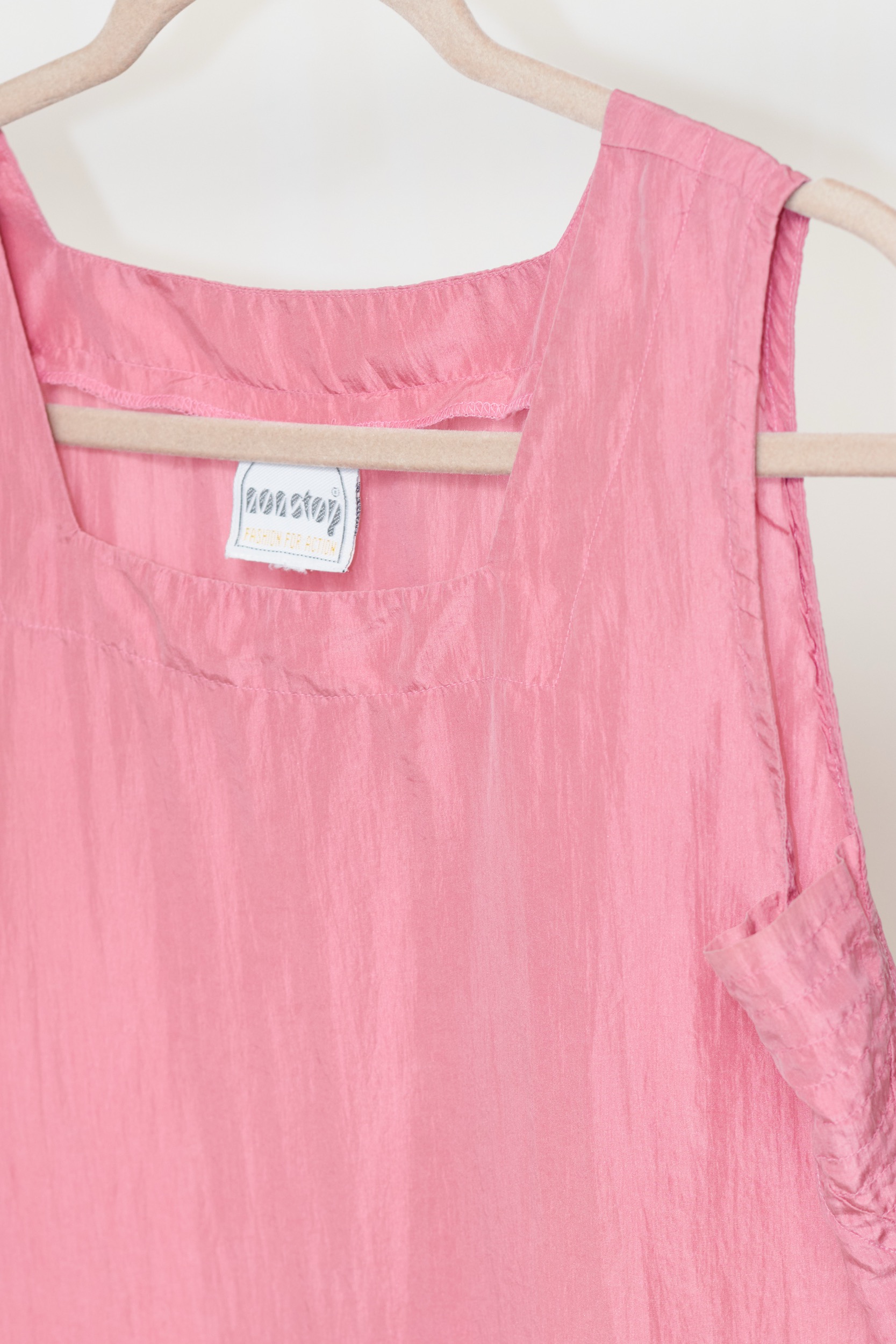 Top Minimalist "Non Stop" – 100% Mătase Naturală cu Efect Creponat, Roz Prăfuit - S - imagine 4