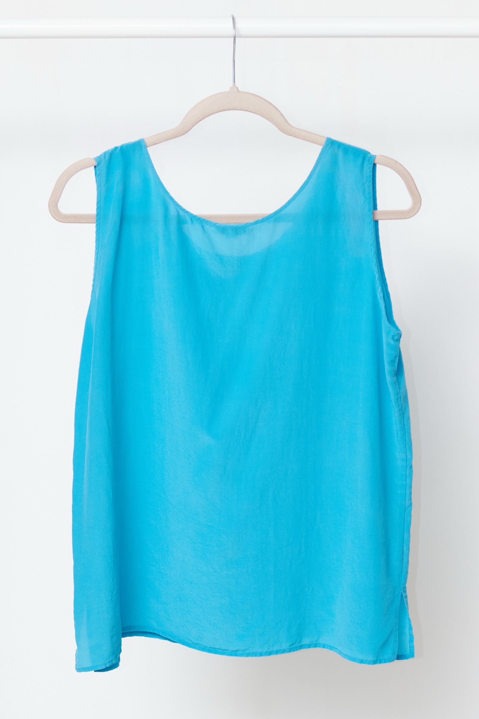Top Esențial din 100% Mătase Naturală – Albastru Turcoaz - M/L - imagine 3