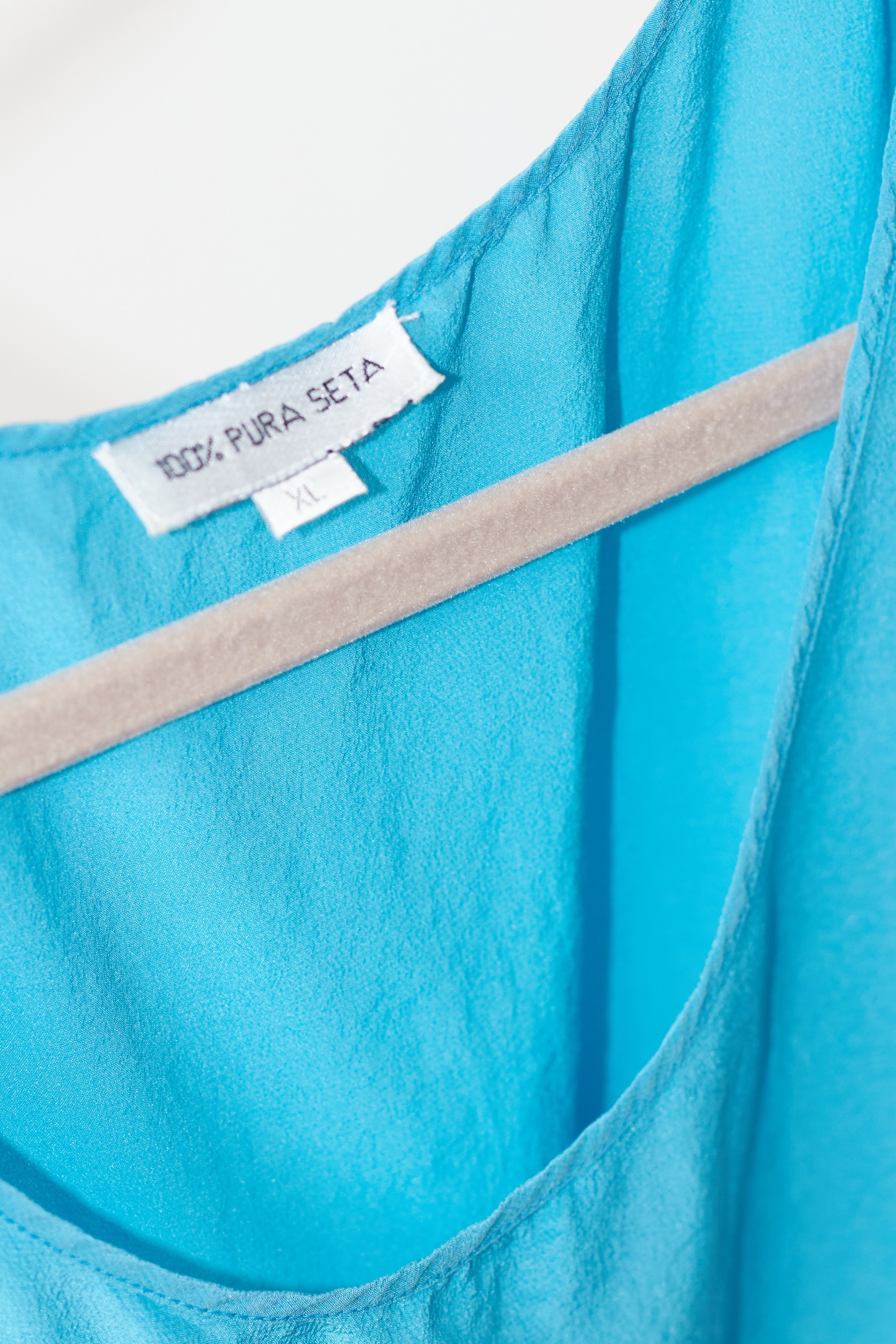 Top Esențial din 100% Mătase Naturală – Albastru Turcoaz - M/L - imagine 5