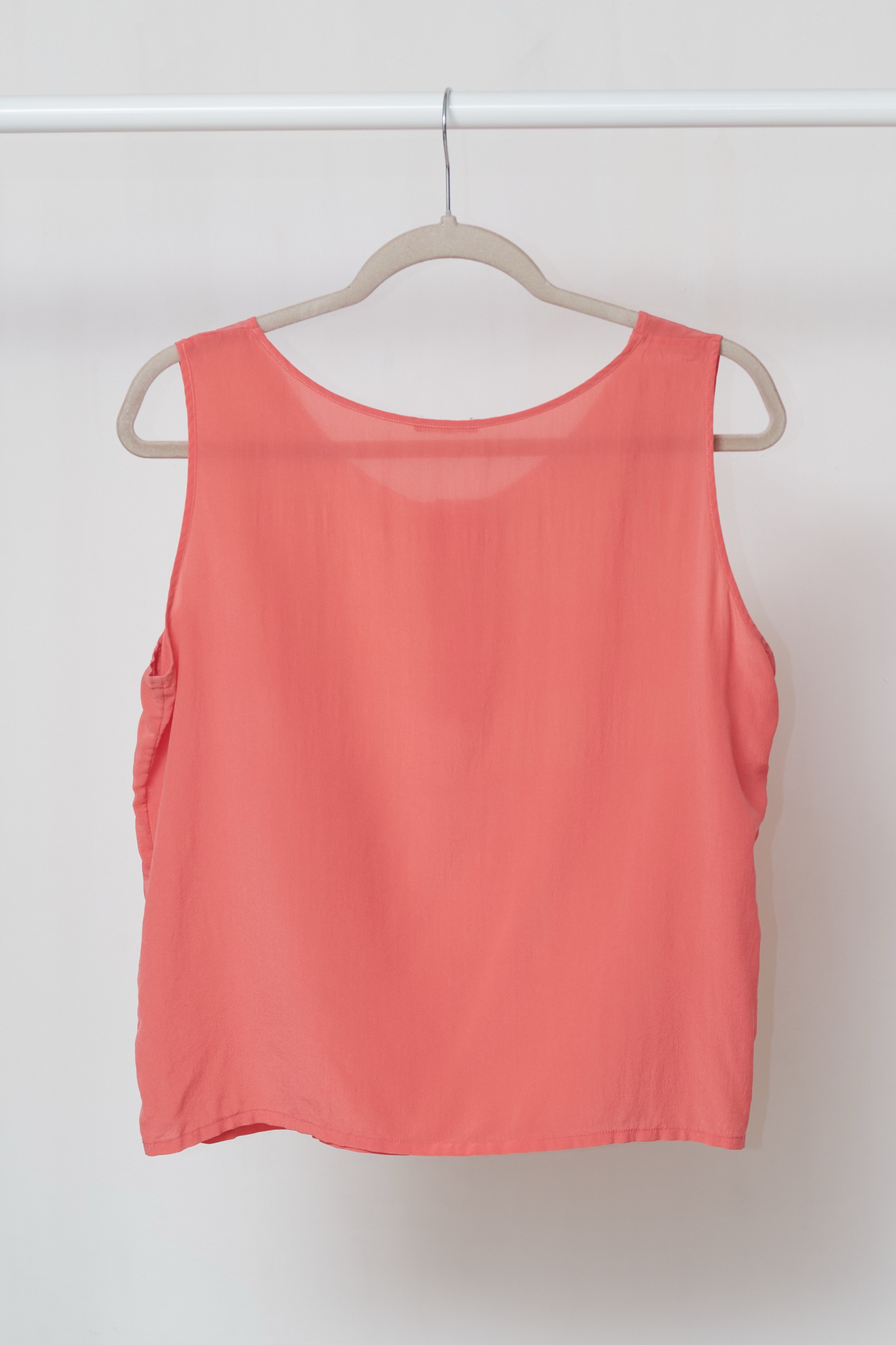 Top Minimalist Roz Piersică – 100% Mătase Naturală, M/L - imagine 5