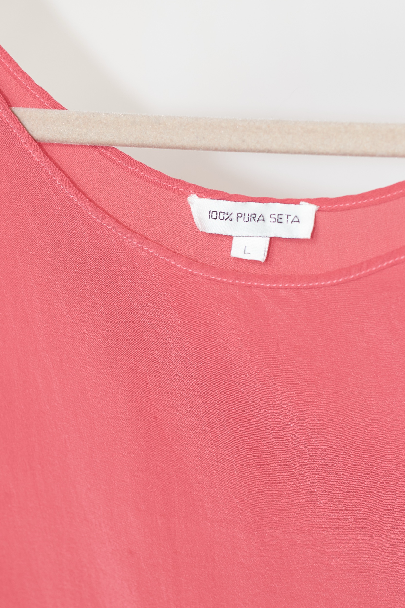 Top Minimalist din Mătase Naturală 100% – Corai Vibrant M/L - imagine 4