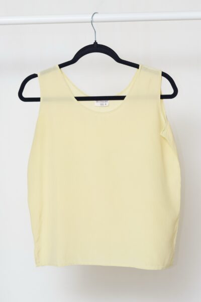 Top Minimalist din 100% Mătase Naturală – Galben Pastel (Lemon Sorbet) - M