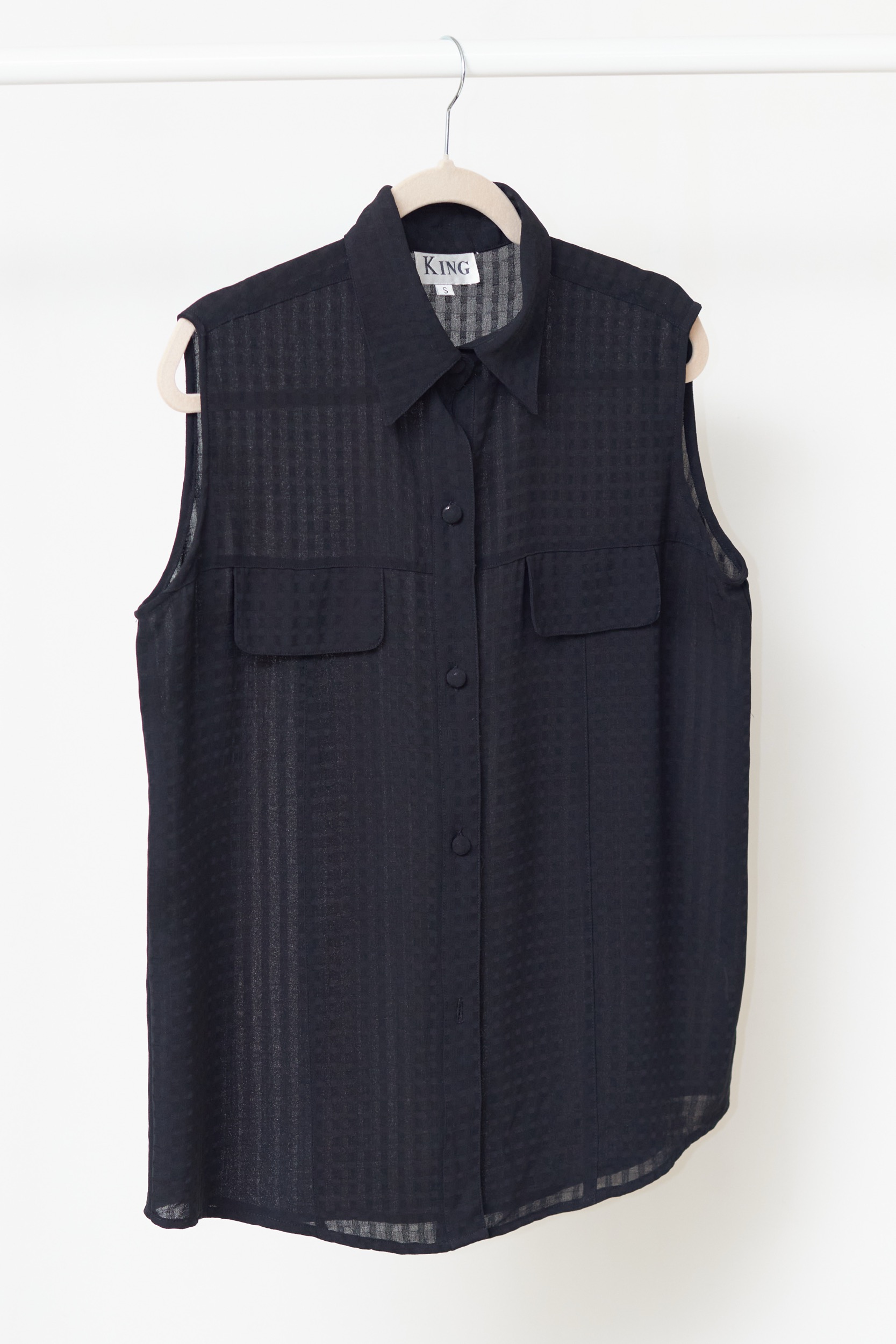 Top "Utility-Chic" mătase 100% din Chiffon Texturat - S/M/L