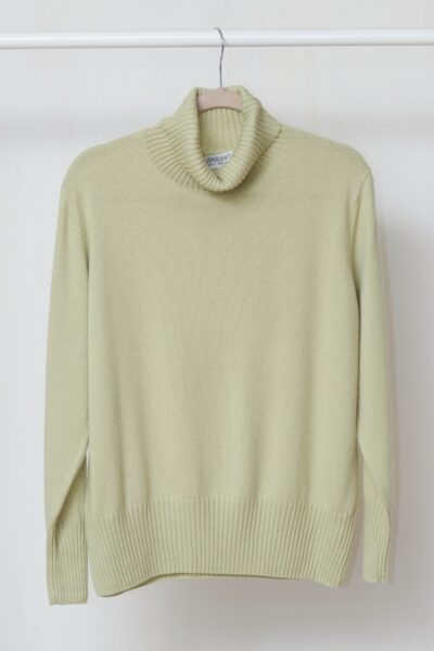 Pulover vintage din cașmir și mătase Basler, verde fistic, L