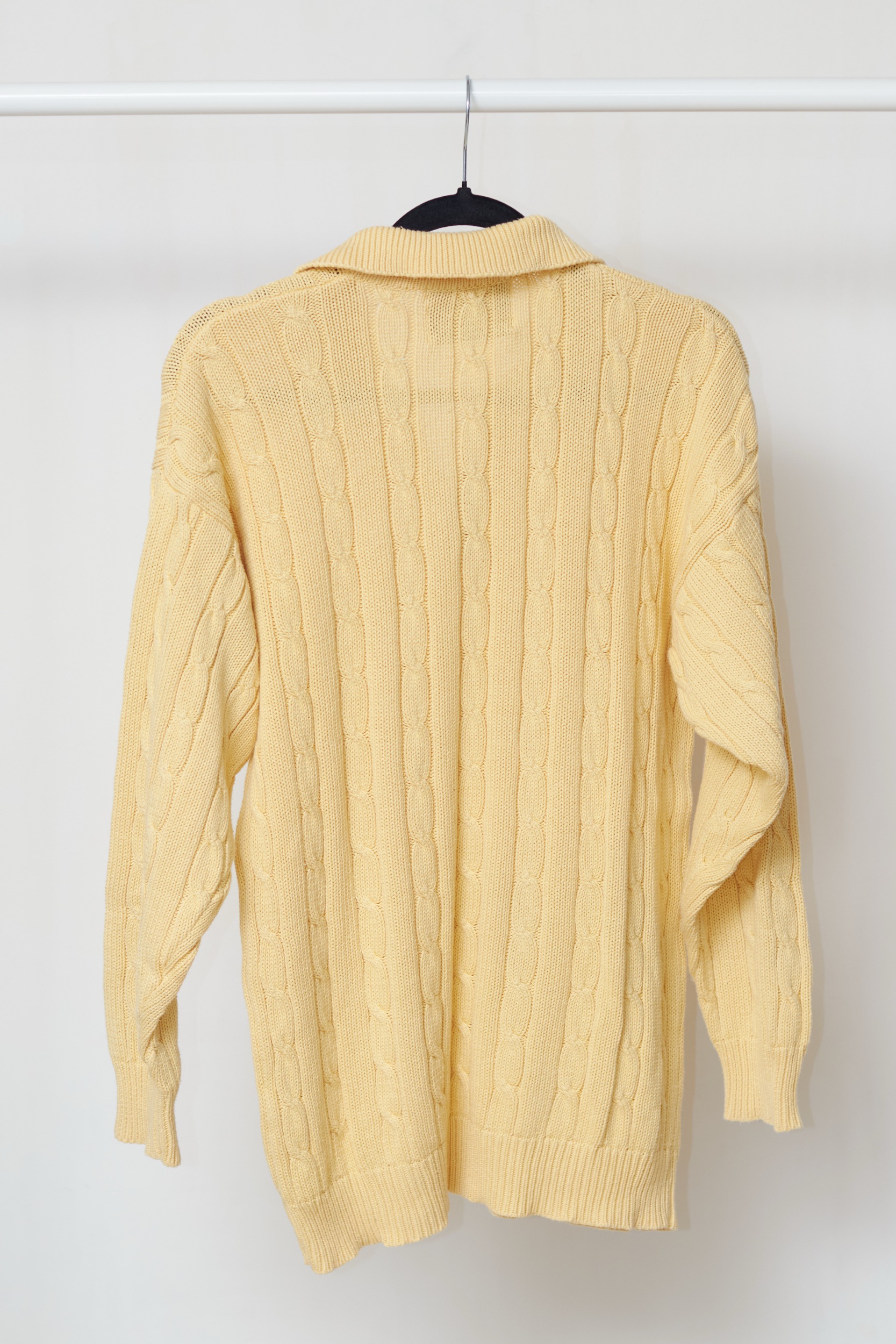 Pulover Vintage în Stil Polo – Bumbac Texturat Vanilla (Nature Spirit) L/XL - imagine 3