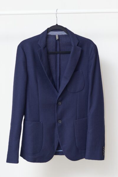 Sacou Modern Fit Bogner din lână virgină– Textură Waffle Navy