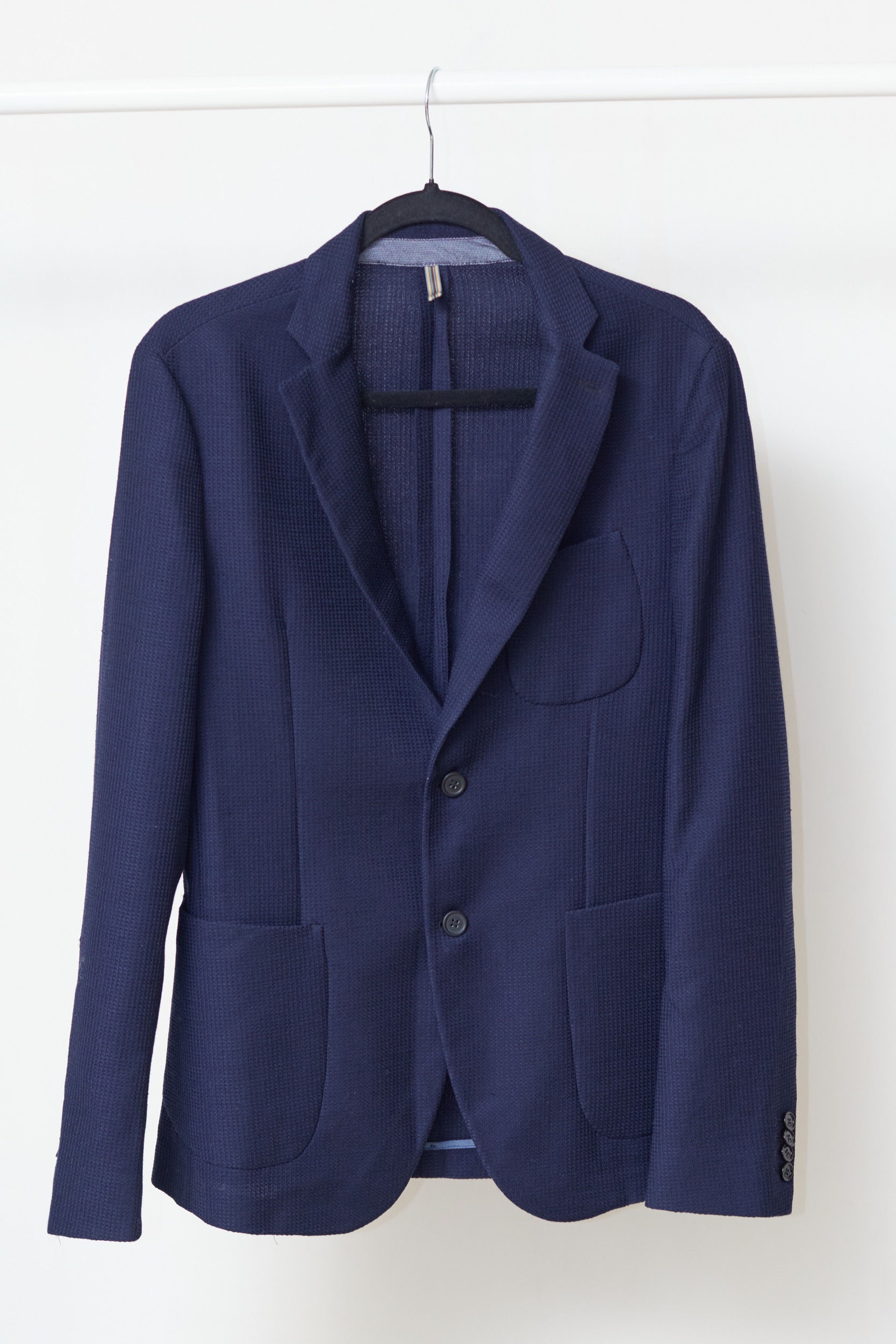 Sacou Modern Fit Bogner din lână virgină– Textură Waffle Navy