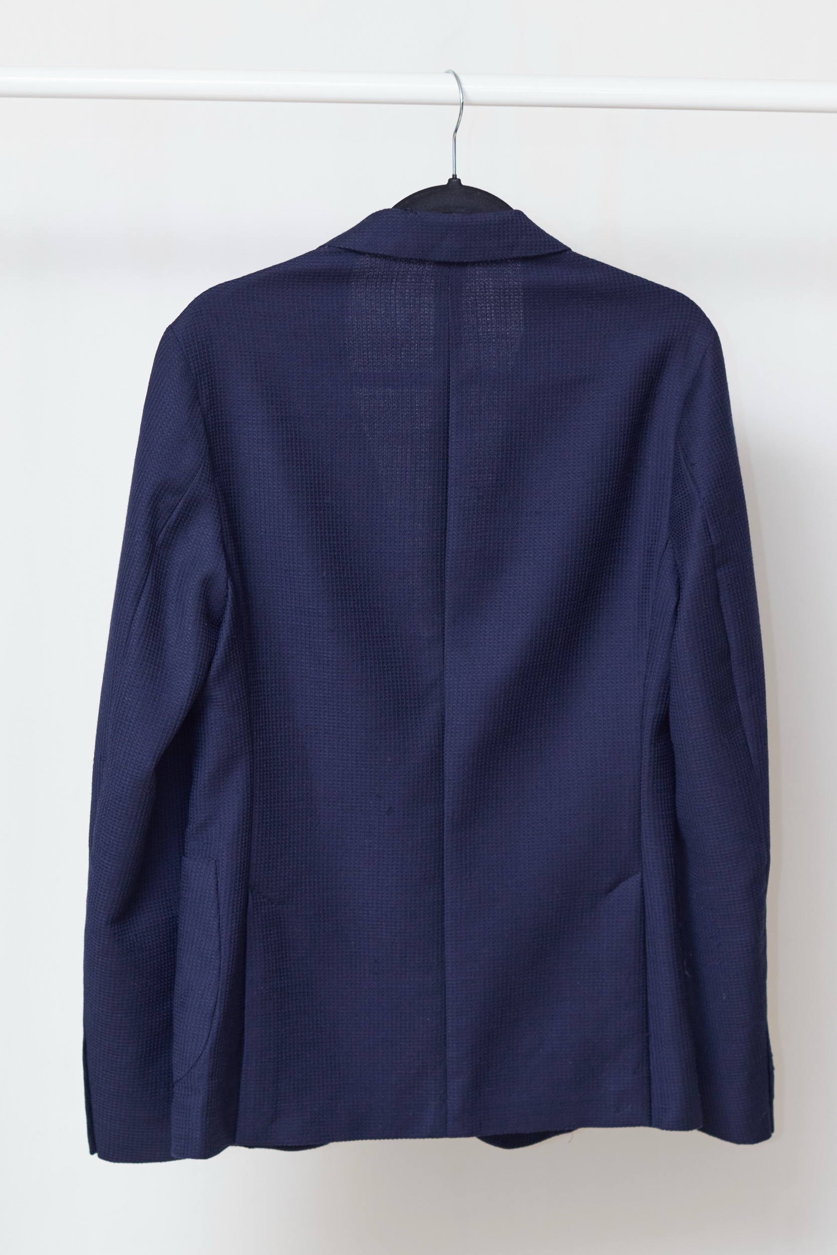 Sacou Modern Fit Bogner din lână virgină– Textură Waffle Navy - imagine 3