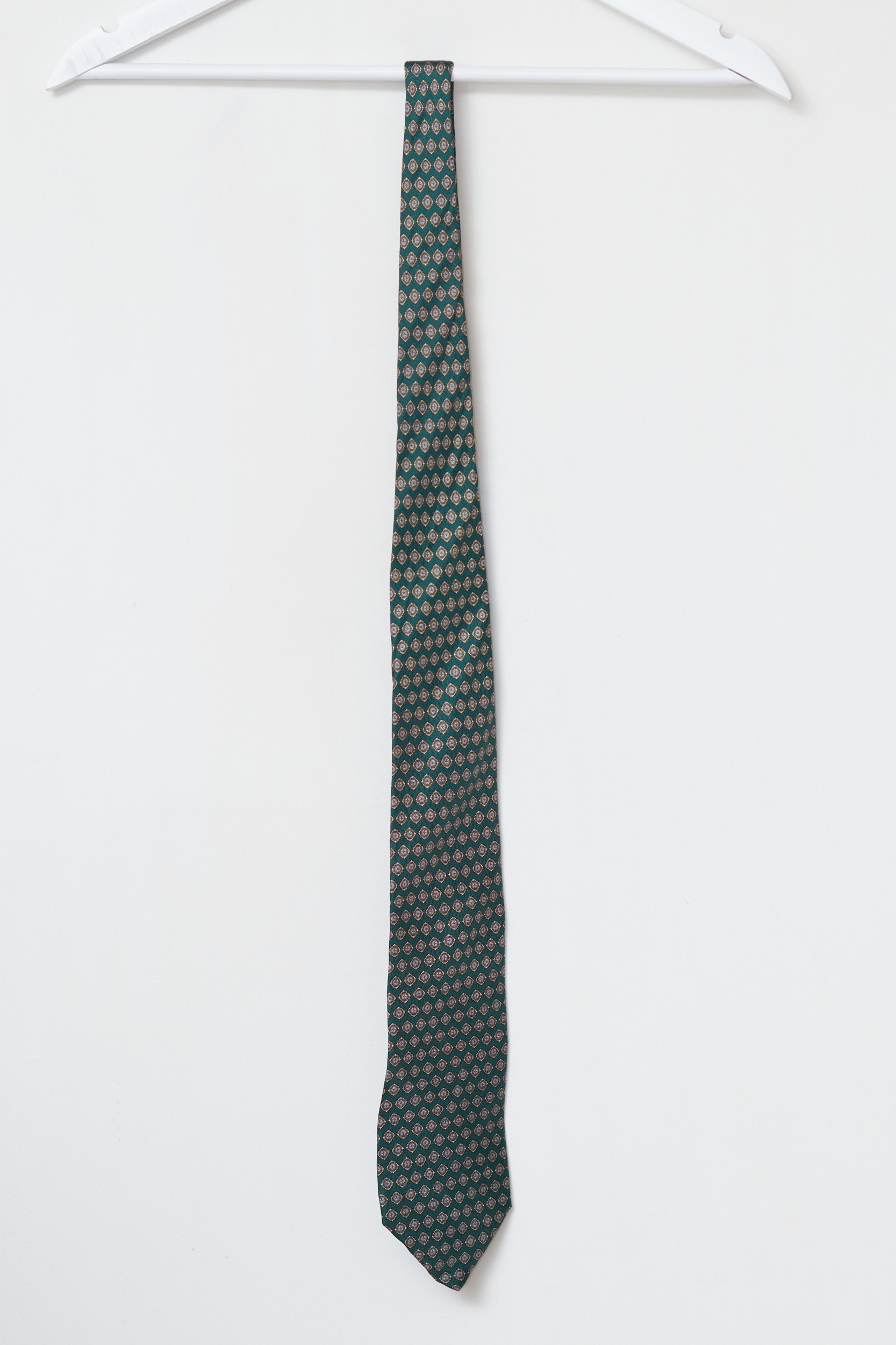 Cravată vintage din mătase Verde Pădure Windsor