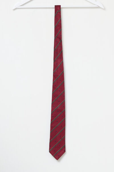 Cravată vintage din mătase Bordo cu dungi