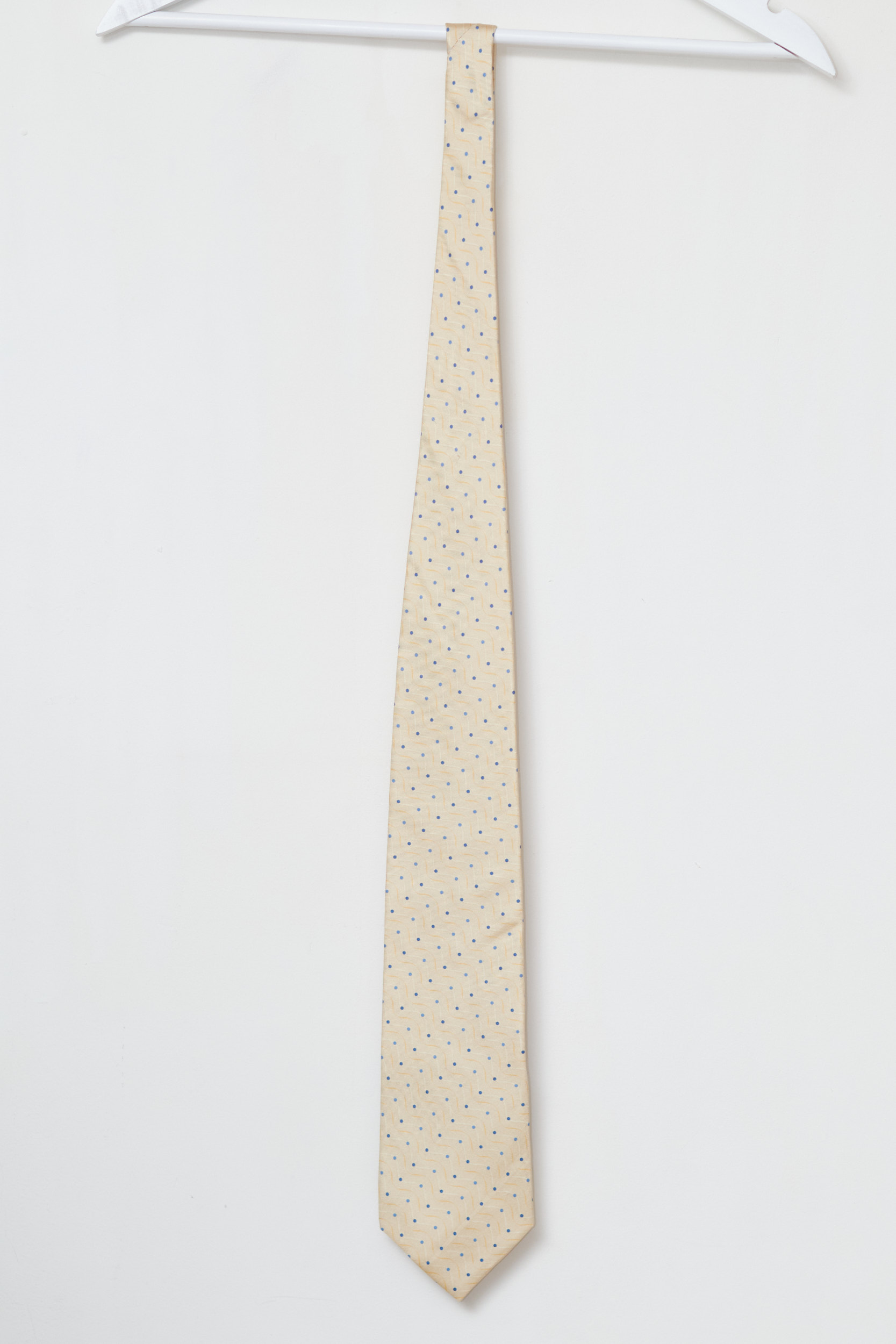 Cravată vintage din mătase Vanilla cu buline