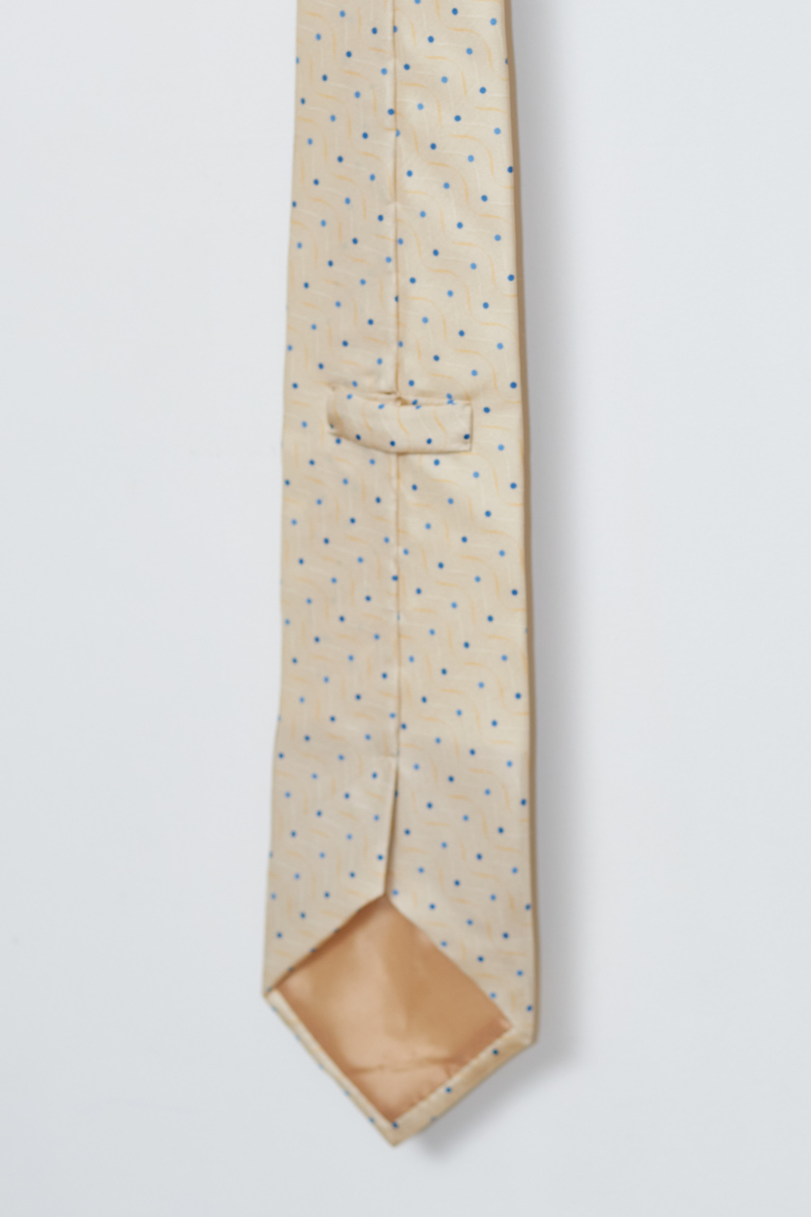 Cravată vintage din mătase Vanilla cu buline - imagine 3