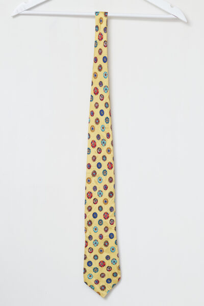 Cravată vintage din mătase galbenă Fashion Square