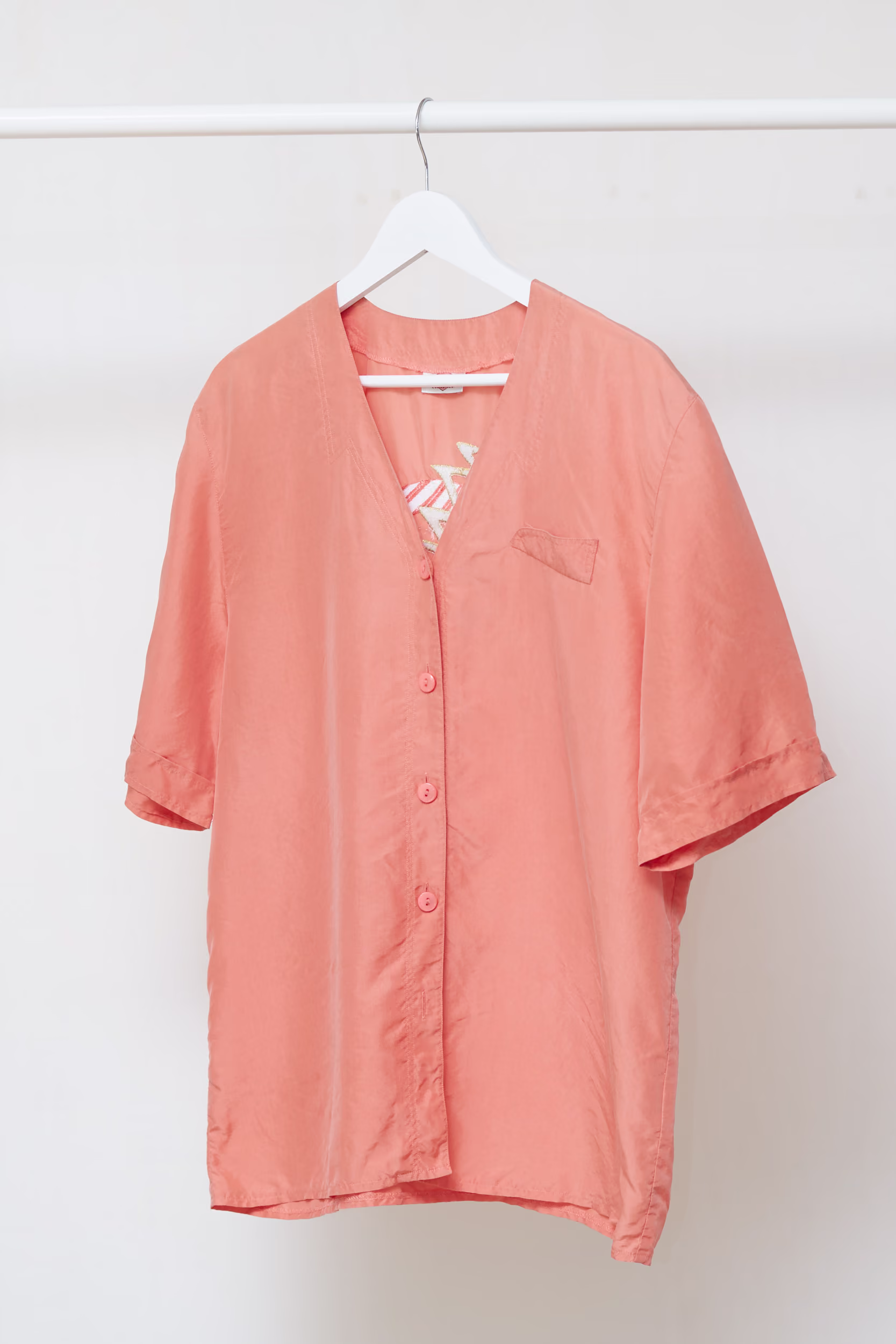 Cămașă vintage unisex din mătase 100% Peach Taifun L/XL
