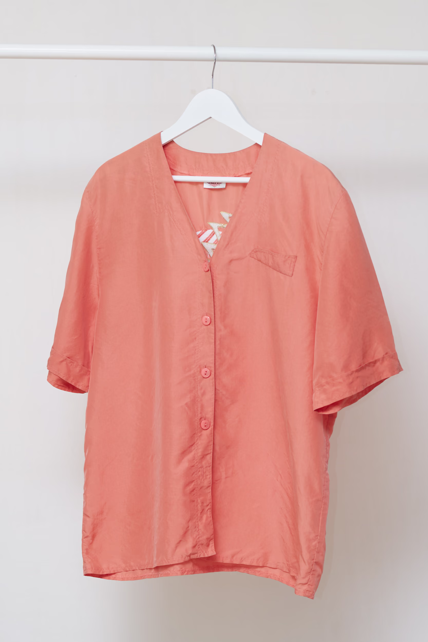 Cămașă vintage unisex din mătase 100% Peach Taifun L/XL - imagine 4