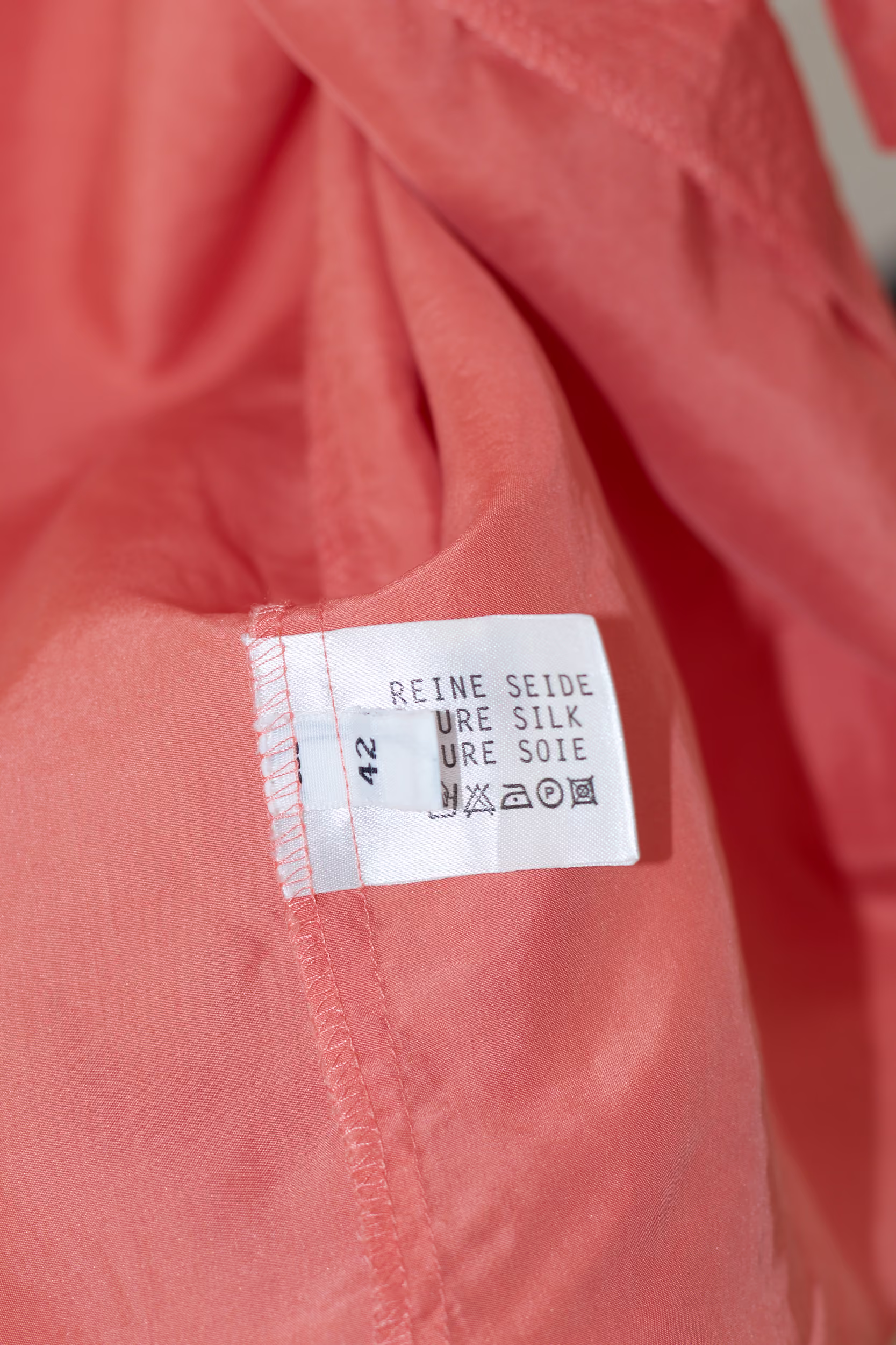 Cămașă vintage unisex din mătase 100% Peach Taifun L/XL - imagine 6