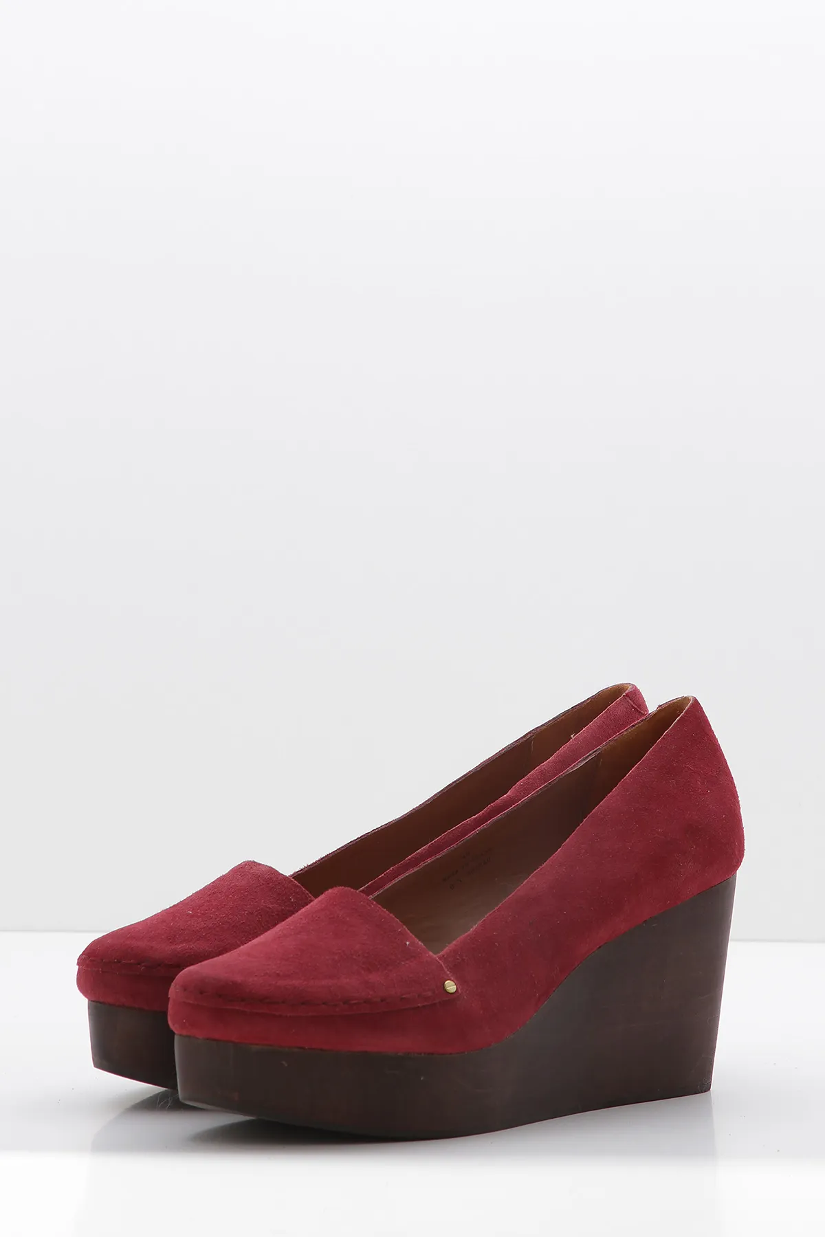 Pantofi & Other Stories Loafer-Wedge din Piele Întoarsă Wine